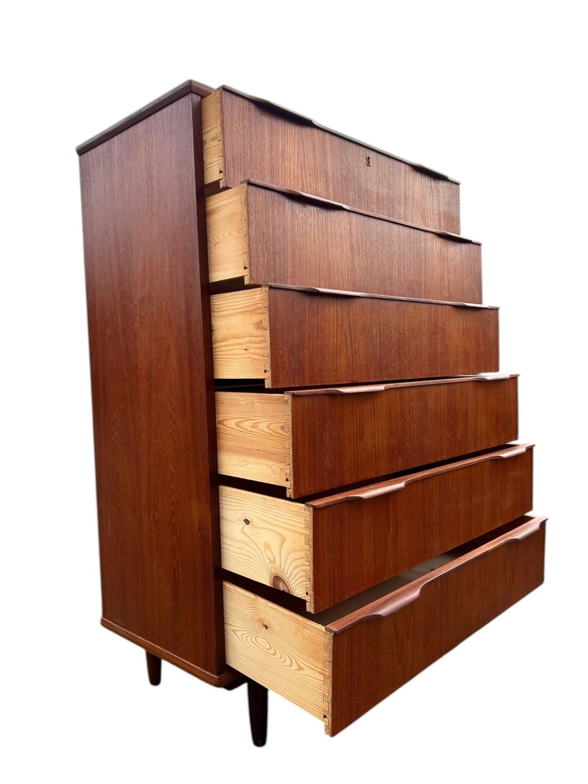 Danish Large Teak Chest Of Drawers Mid Century Tallboy 1960s photo for sale