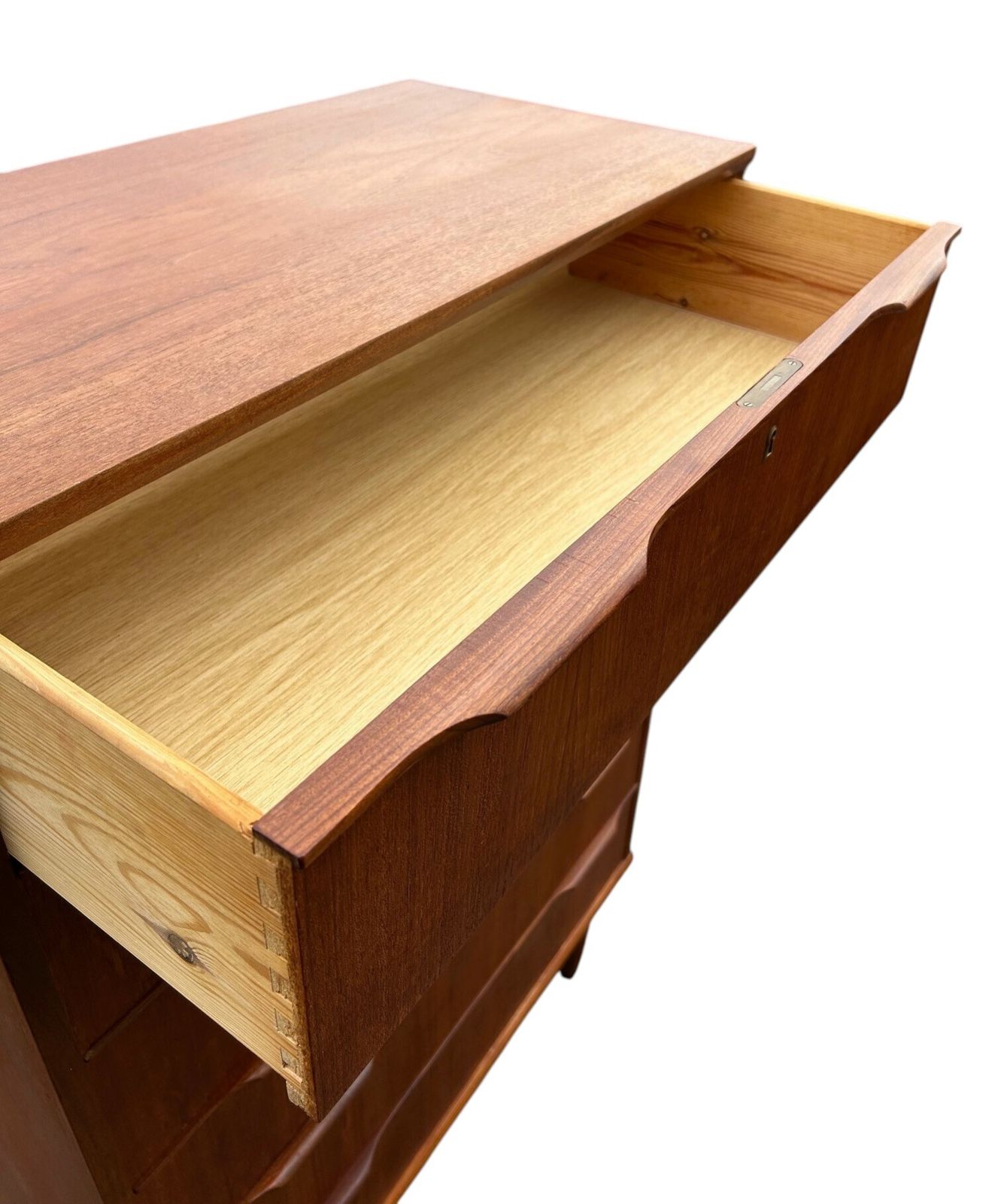 Furniture Danish Large Teak Chest Of Drawers Mid Century Tallboy 1960s photo