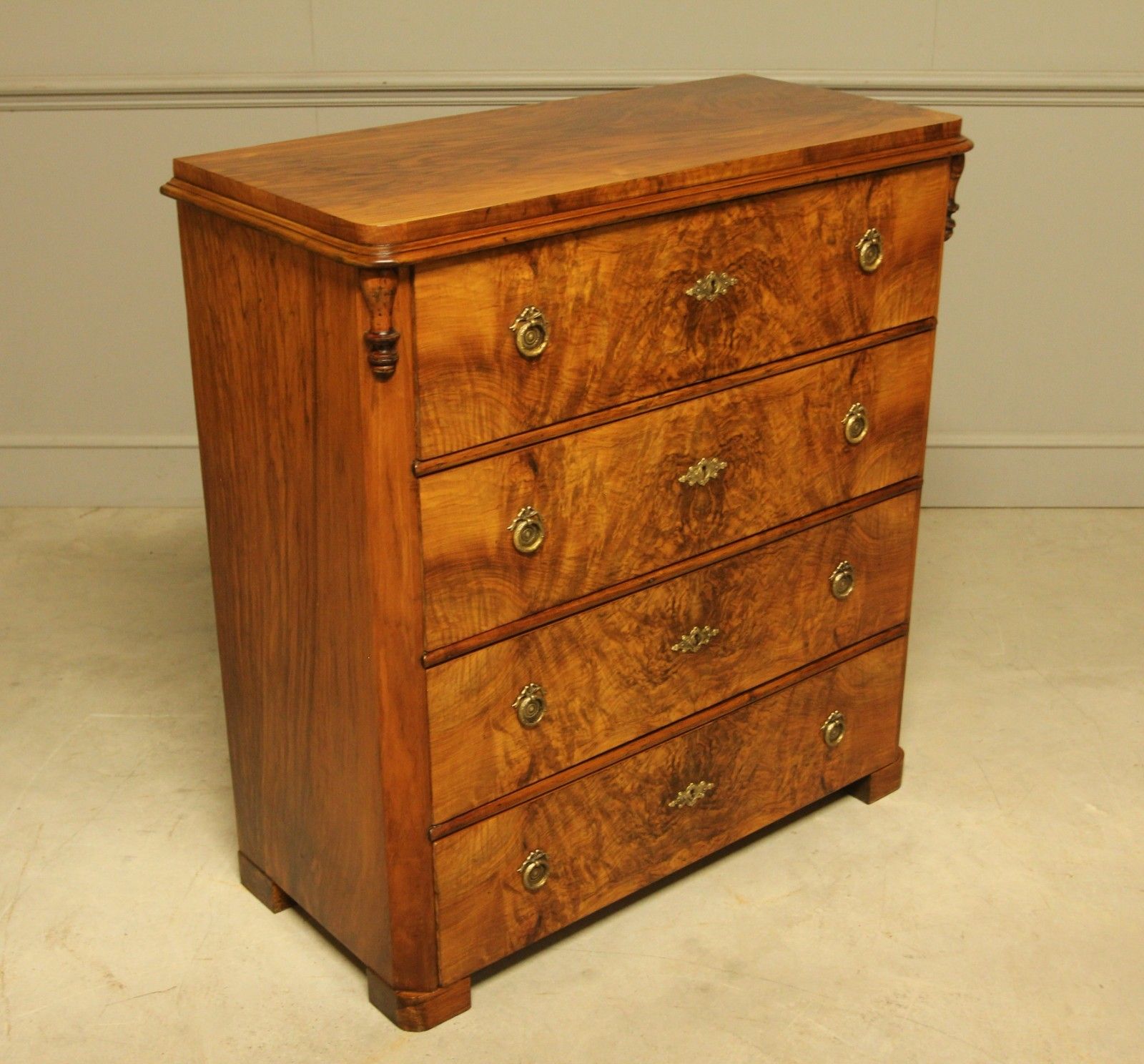 A Late 19th‑Century Swedish Burr Walnut Chest Of Drawers photo 1500.0