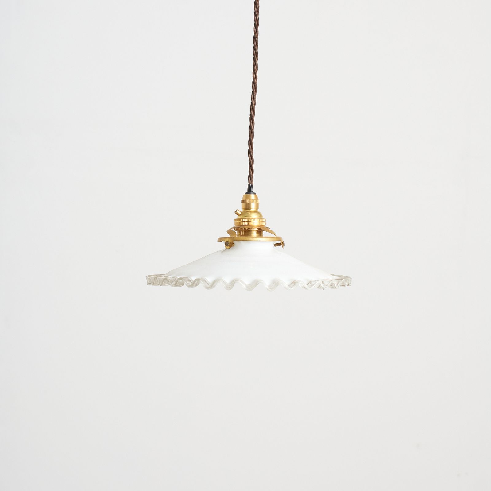 Antique French Coolie Milk Glass Pendant Light – F photo furniture