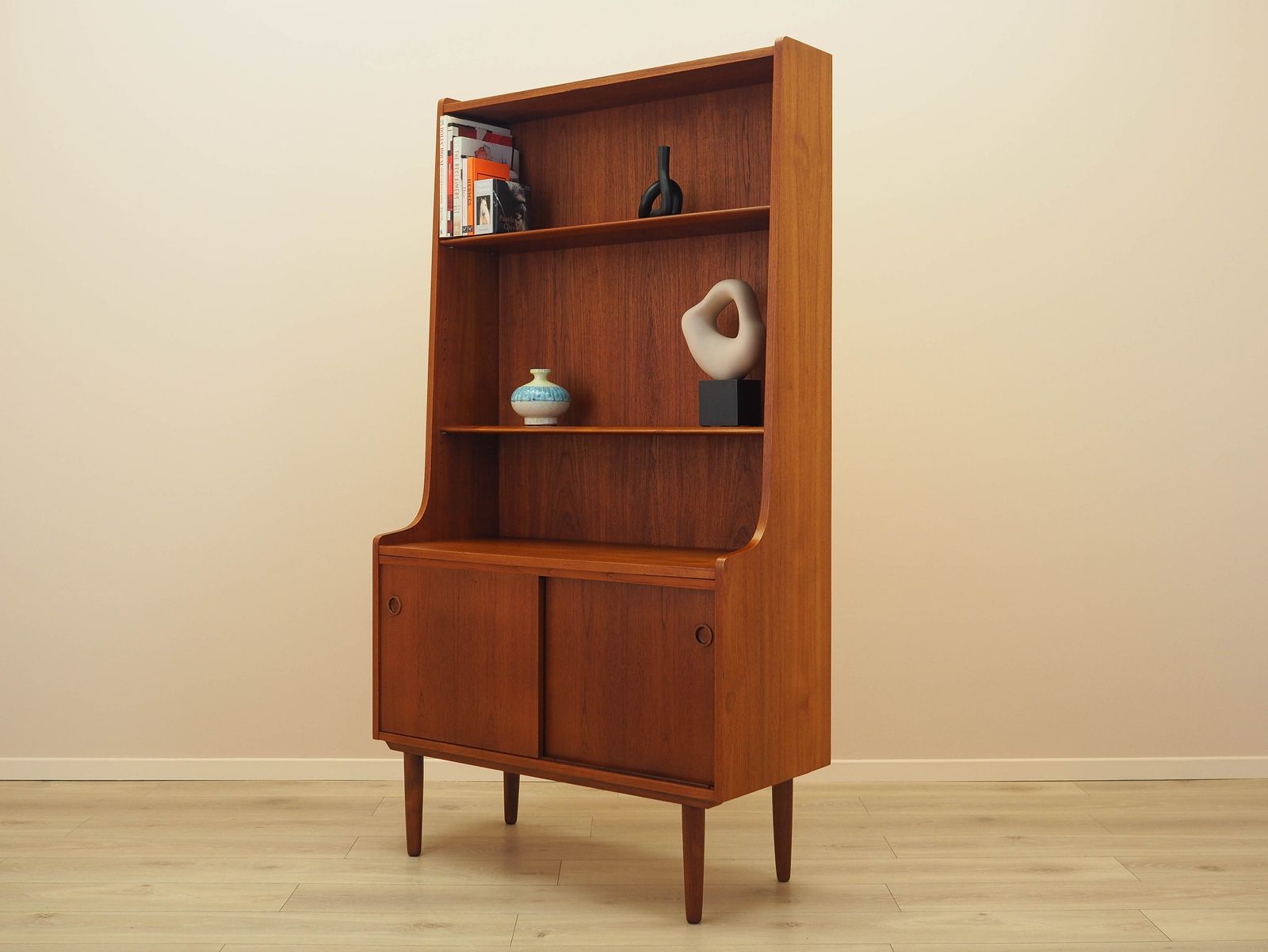 Teak Bookcase, Danish Design, 1970s, Designer: Johannes Sorth photo Furniture