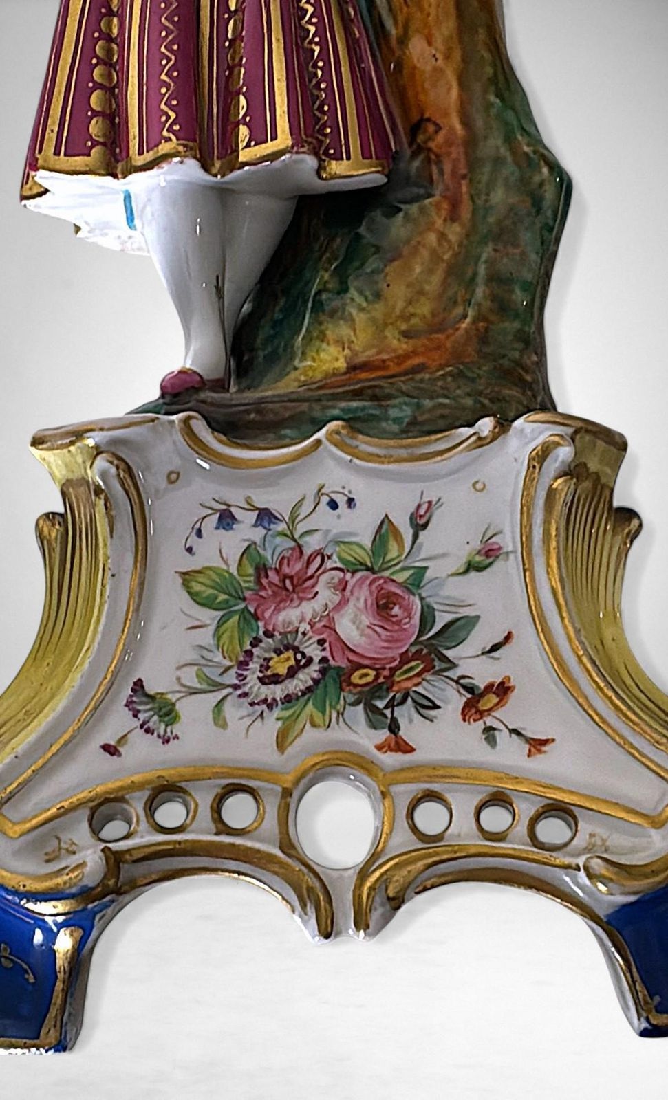 photo for sale Napoléon III Style French Polychrome Porcelain Figurine By Porcelaine De Paris