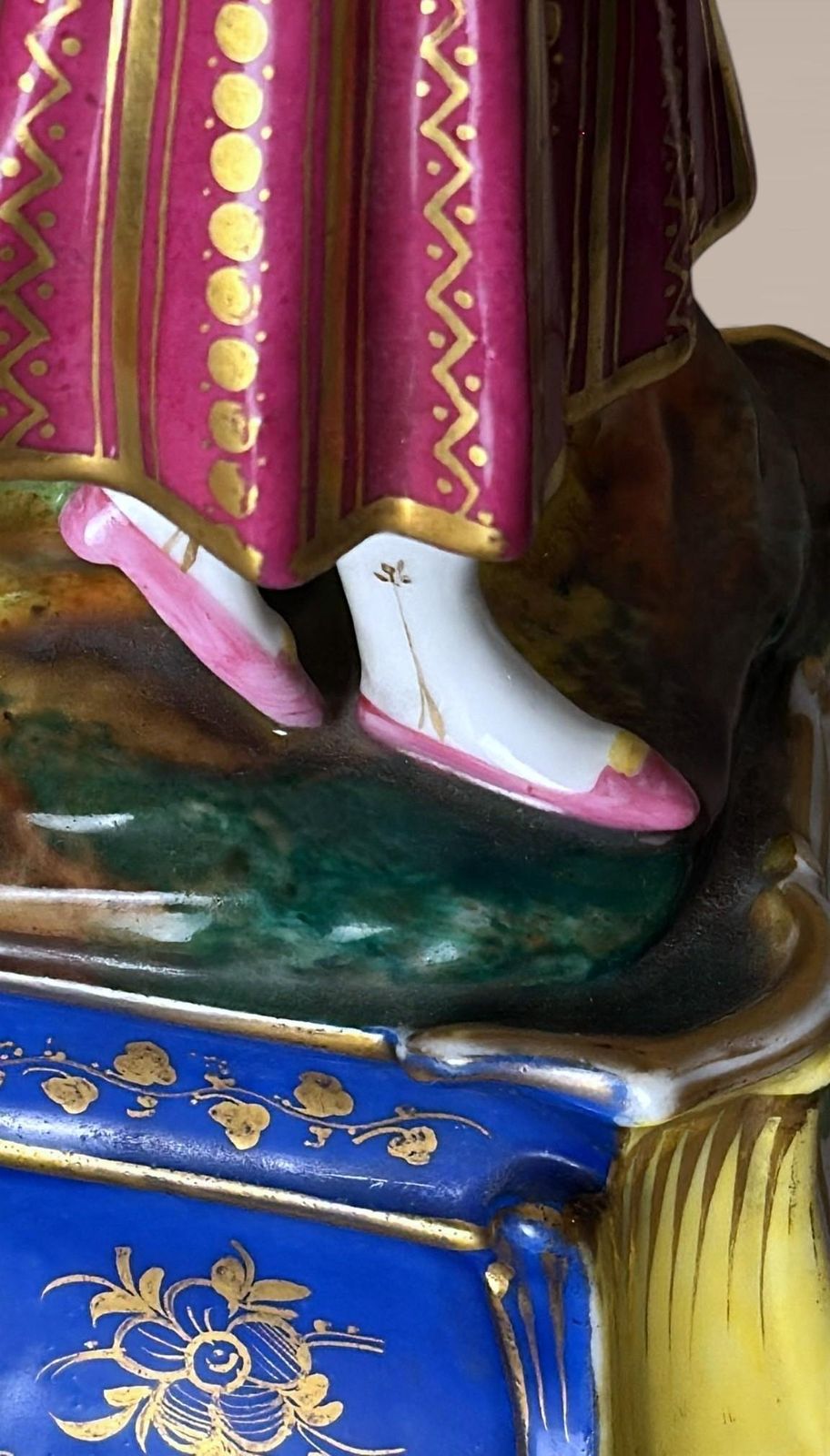 1112.0 Napoléon III Style French Polychrome Porcelain Figurine By Porcelaine De Paris photo