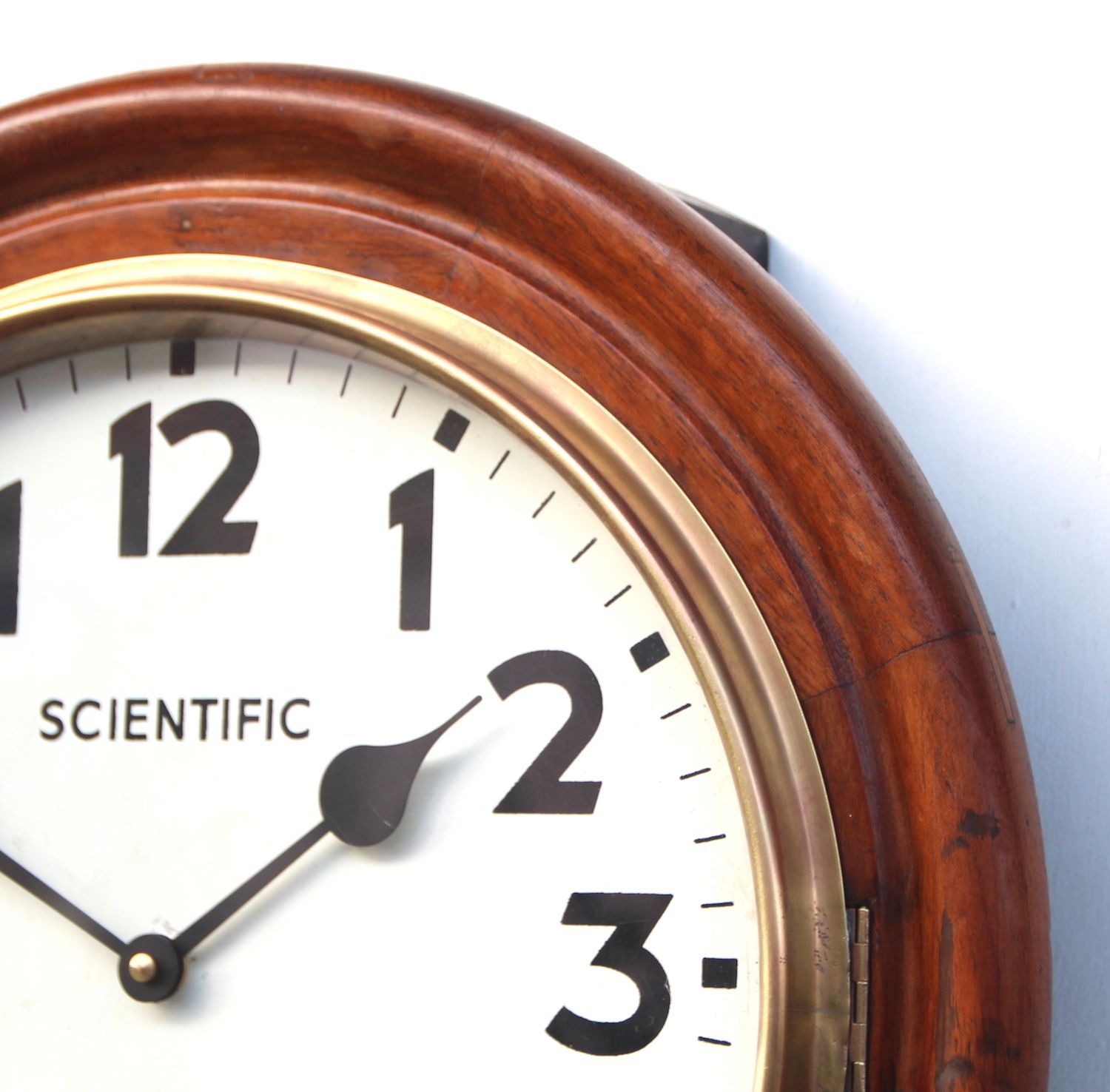 Large 40cm Mahogany Railway Wall Clock Factory. Fully Guaranteed. London Timepiece. photo vinterior