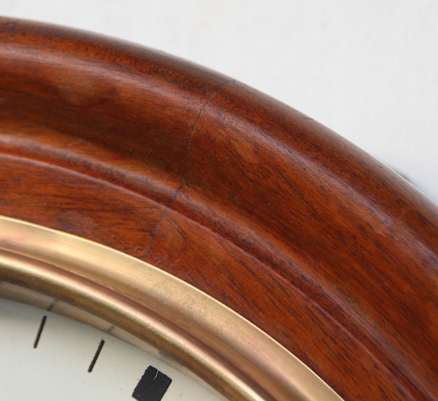 Large 40cm Mahogany Railway Wall Clock Factory. Fully Guaranteed. London Timepiece. photo vintage
