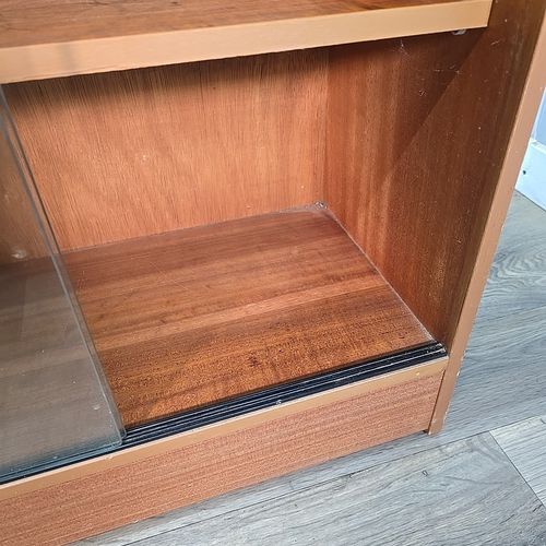 photo for sale Retro Bookcase Display Shelves Vintage Wood Effect Mid Century Glass Cabinet Mcm