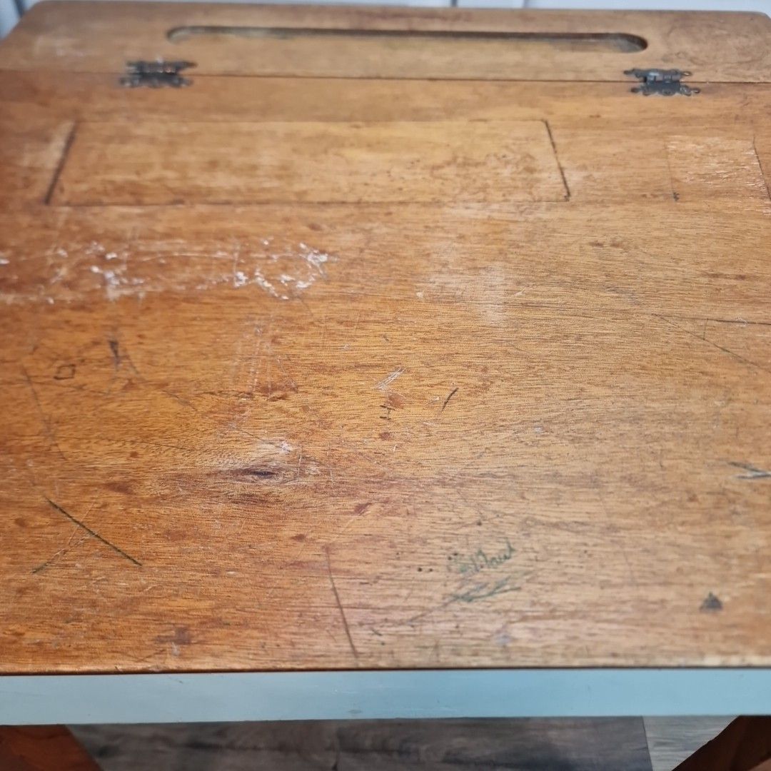 photo buy Vintage Writing Desk Sloped Top School Lift Lid Storage – Retro Children's Table