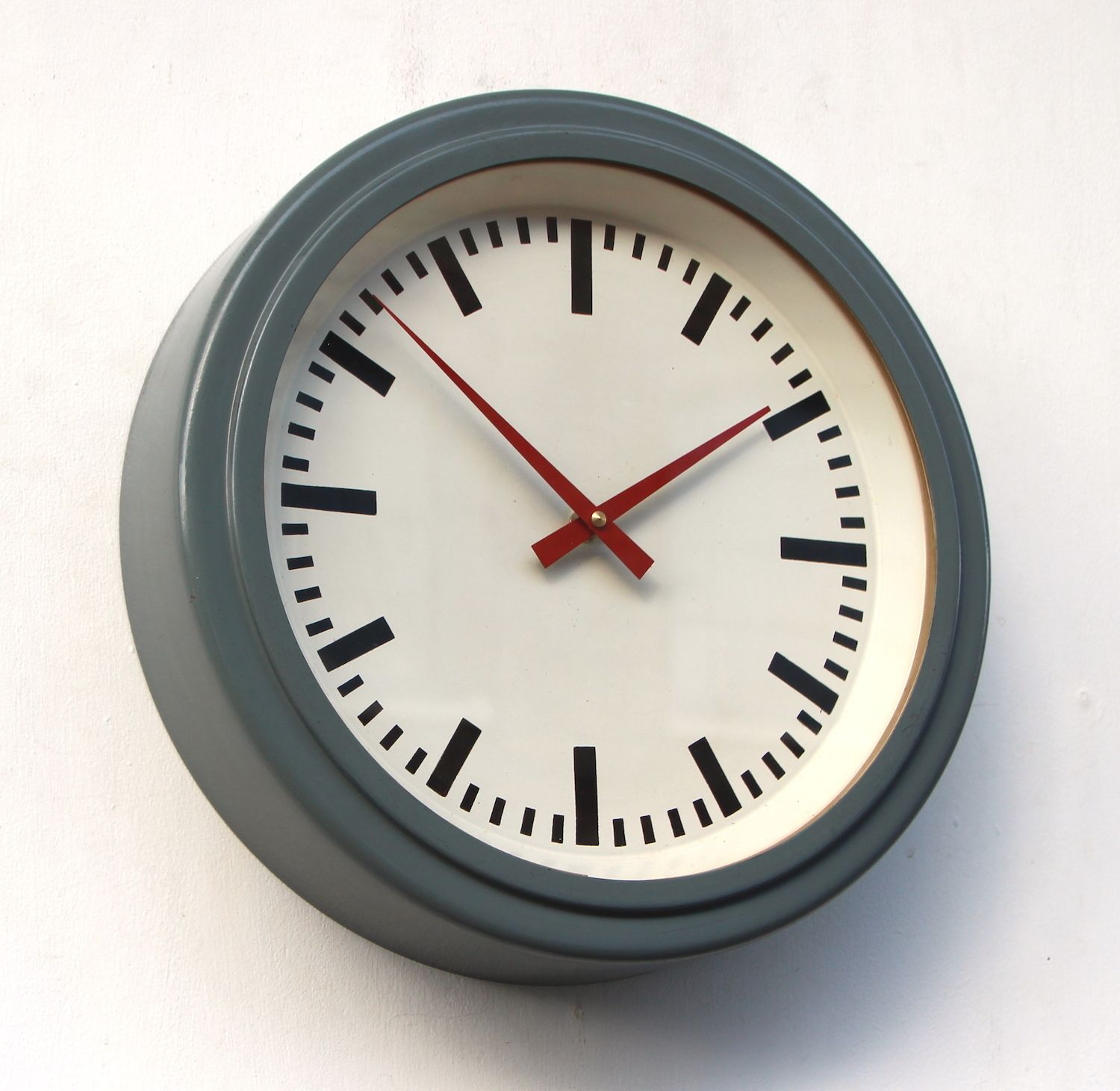 1960s West German Vintage Factory Wall Clock. Fully Guaranteed. London Timepiece. photo Home Decor