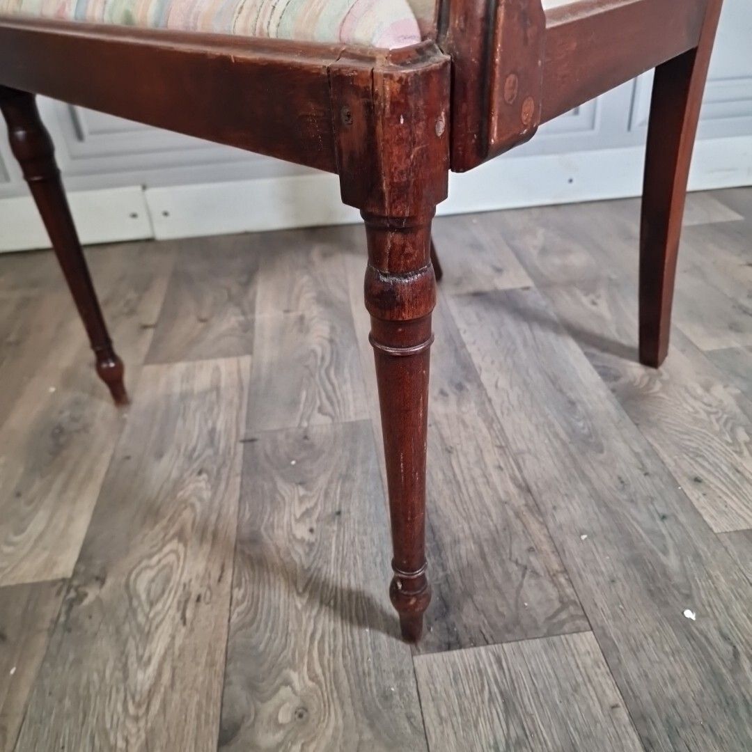 Furniture Antique Desk Elbow Chair Georgian Style Carver Armchair Fireside Wood Mahogany photo
