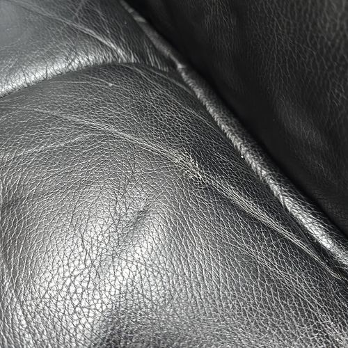 Retro Mid Century Armchair Reclining Swivel Recliner Black Leather Chair Danish photo buy