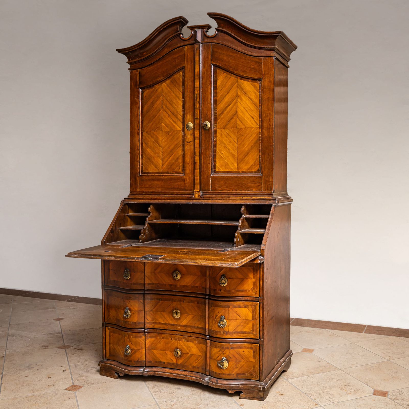 Baroque Slant Front Secretary Desk, Mid 18th Century photo furniture