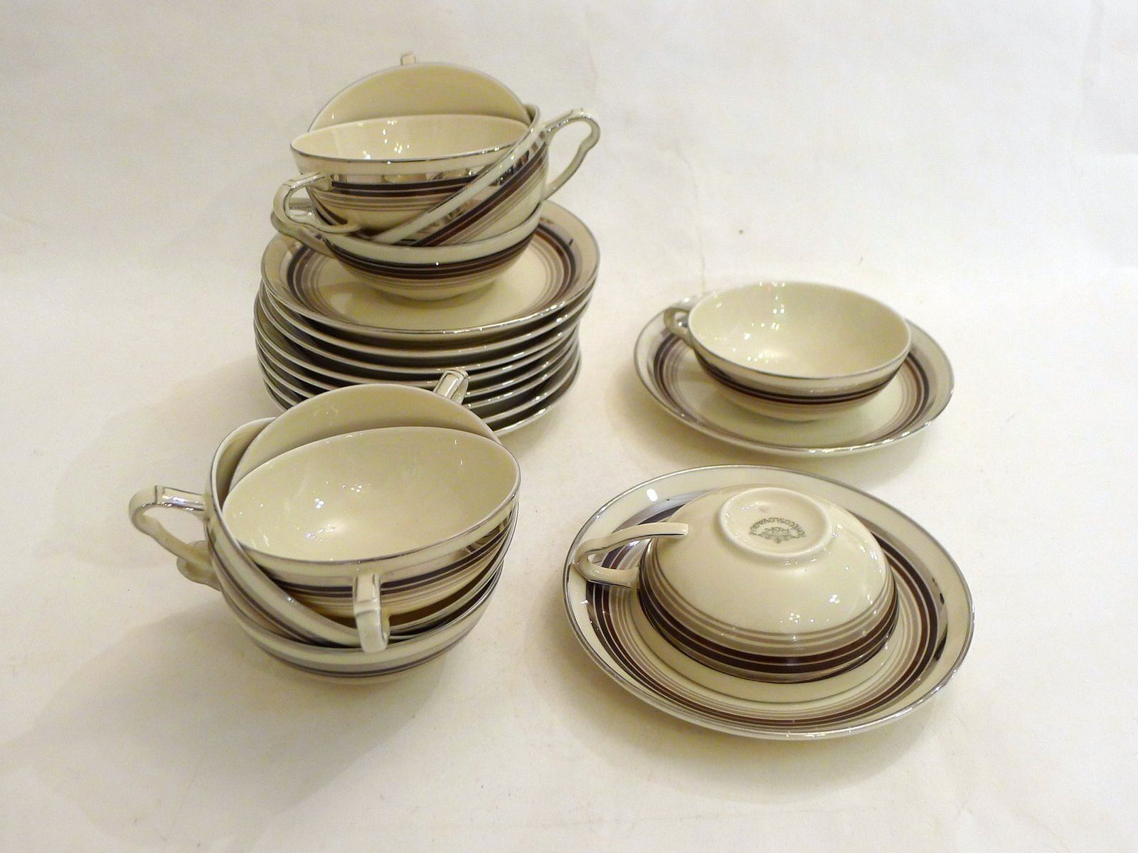 Art Deco Coffee Service In Porcelain From Rgk, Czech, 1930s photo for sale