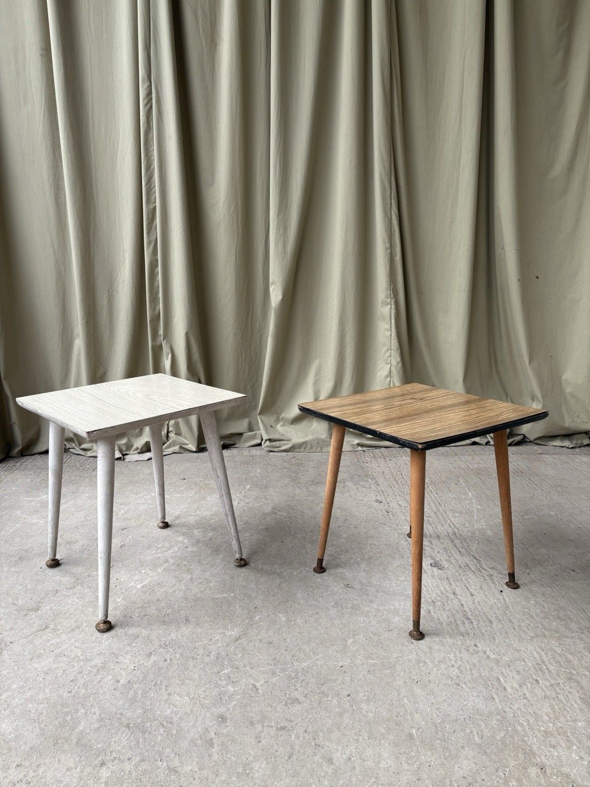Vtg Mid Century Set Of 2 Side Coffee Bedside Tables Scandi Danish Retro R1089 photo furniture
