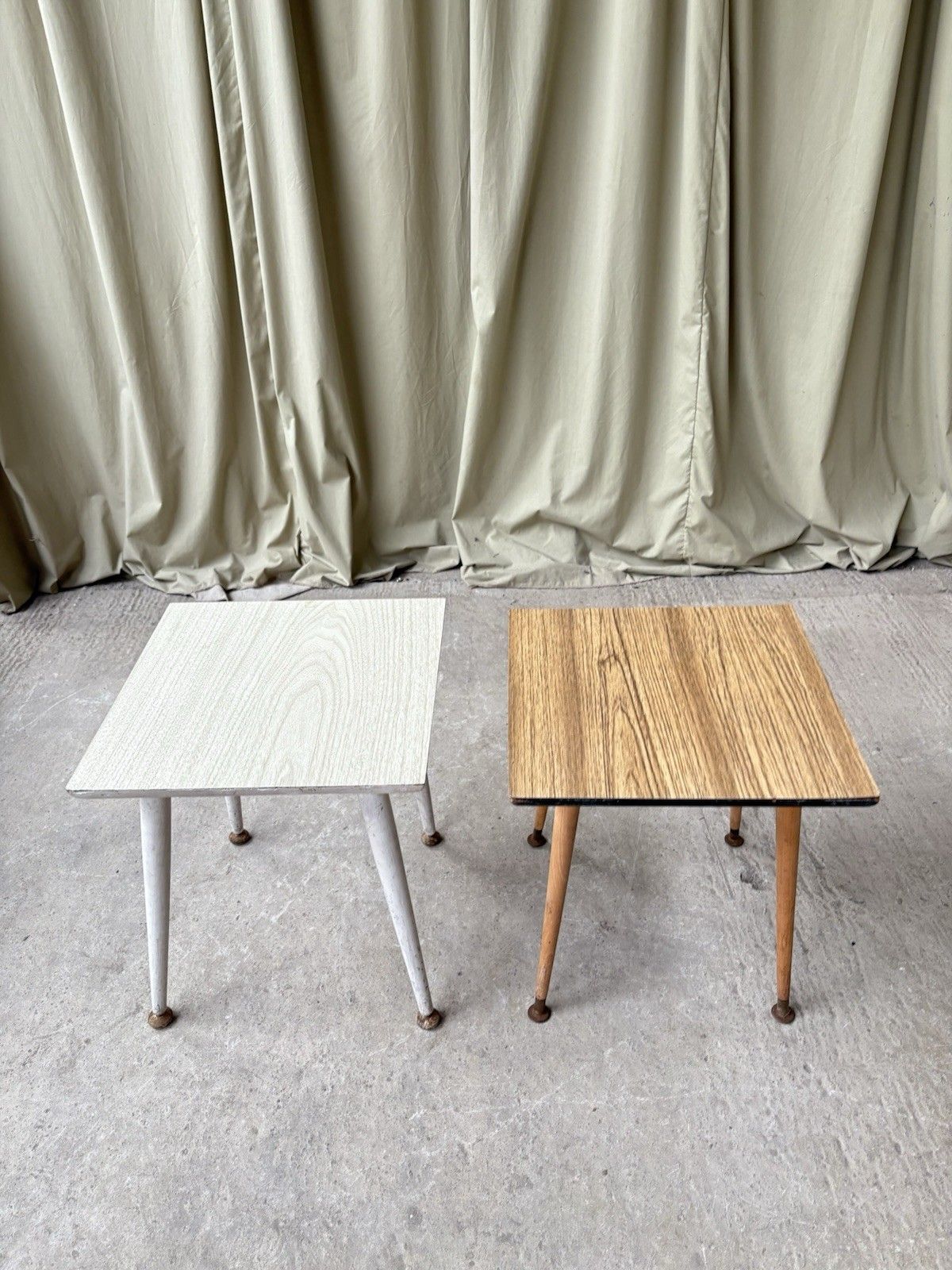 Vtg Mid Century Set Of 2 Side Coffee Bedside Tables Scandi Danish Retro R1089 photo 97.75