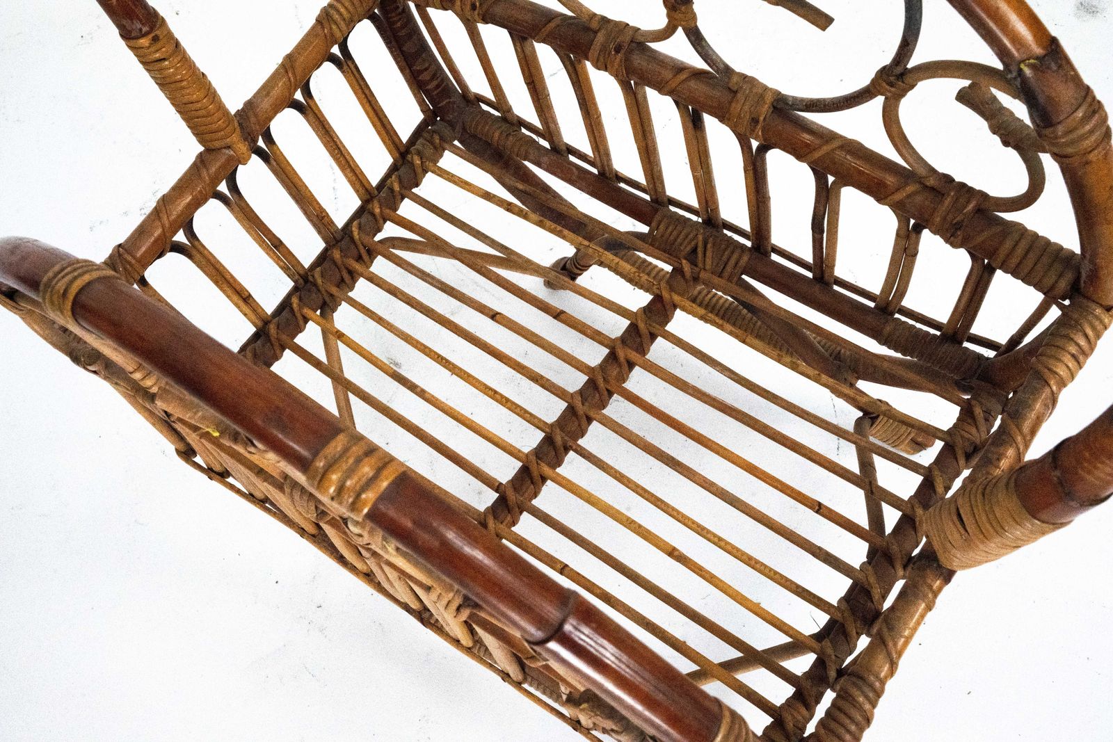 585.0 Italian Bamboo & Rattan Magazine Rack, 1950s photo