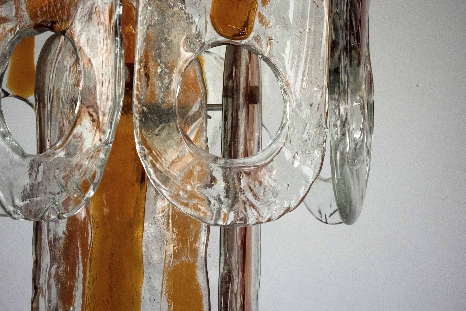 Italian Vintage Murano Glass Chandelier By Mazzega, Model Occhio. Italy 1970s photo 3380.0
