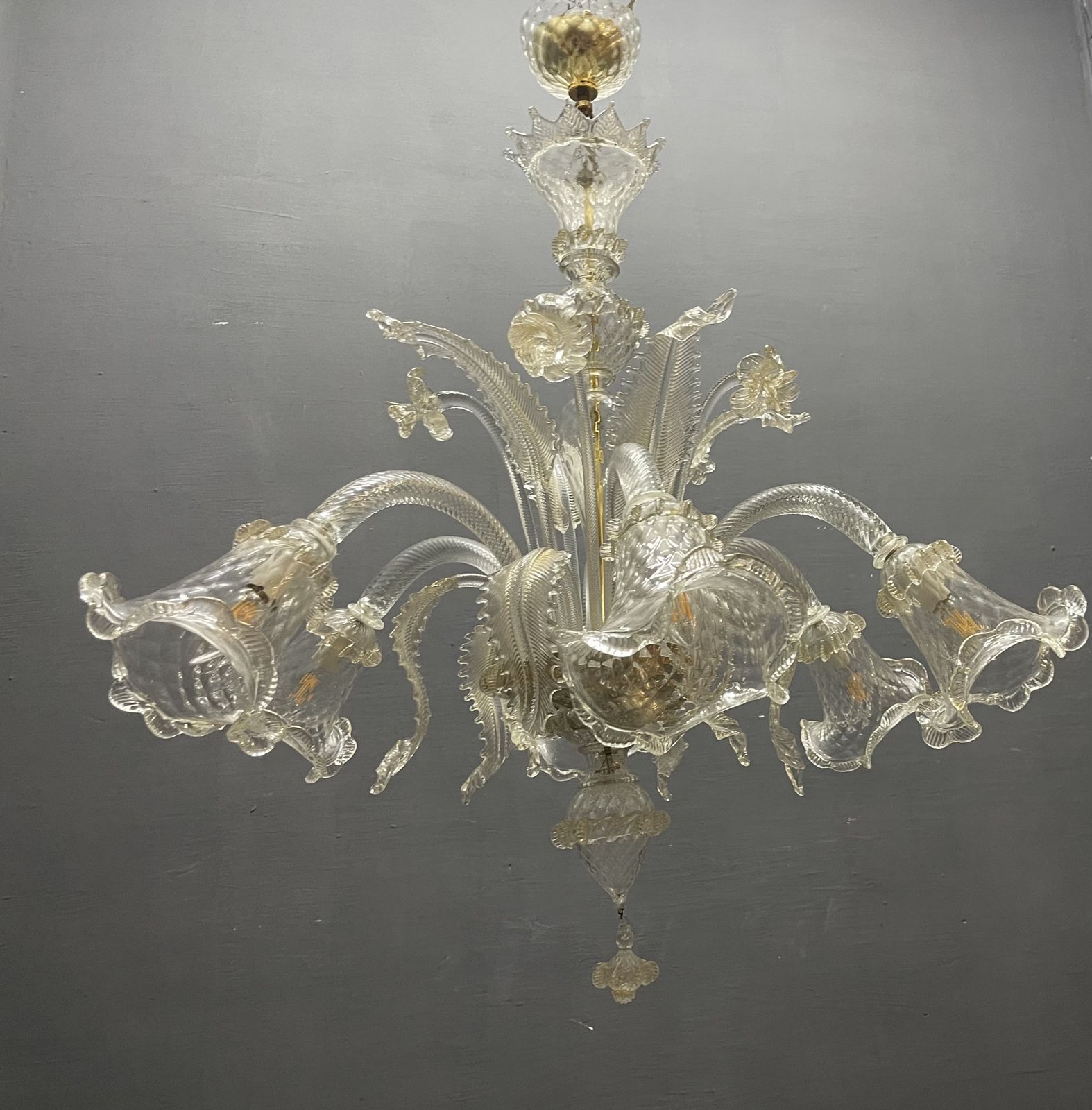 Large Venetian Murano Glass Chandeliers Set Of 2 photo 3000.0