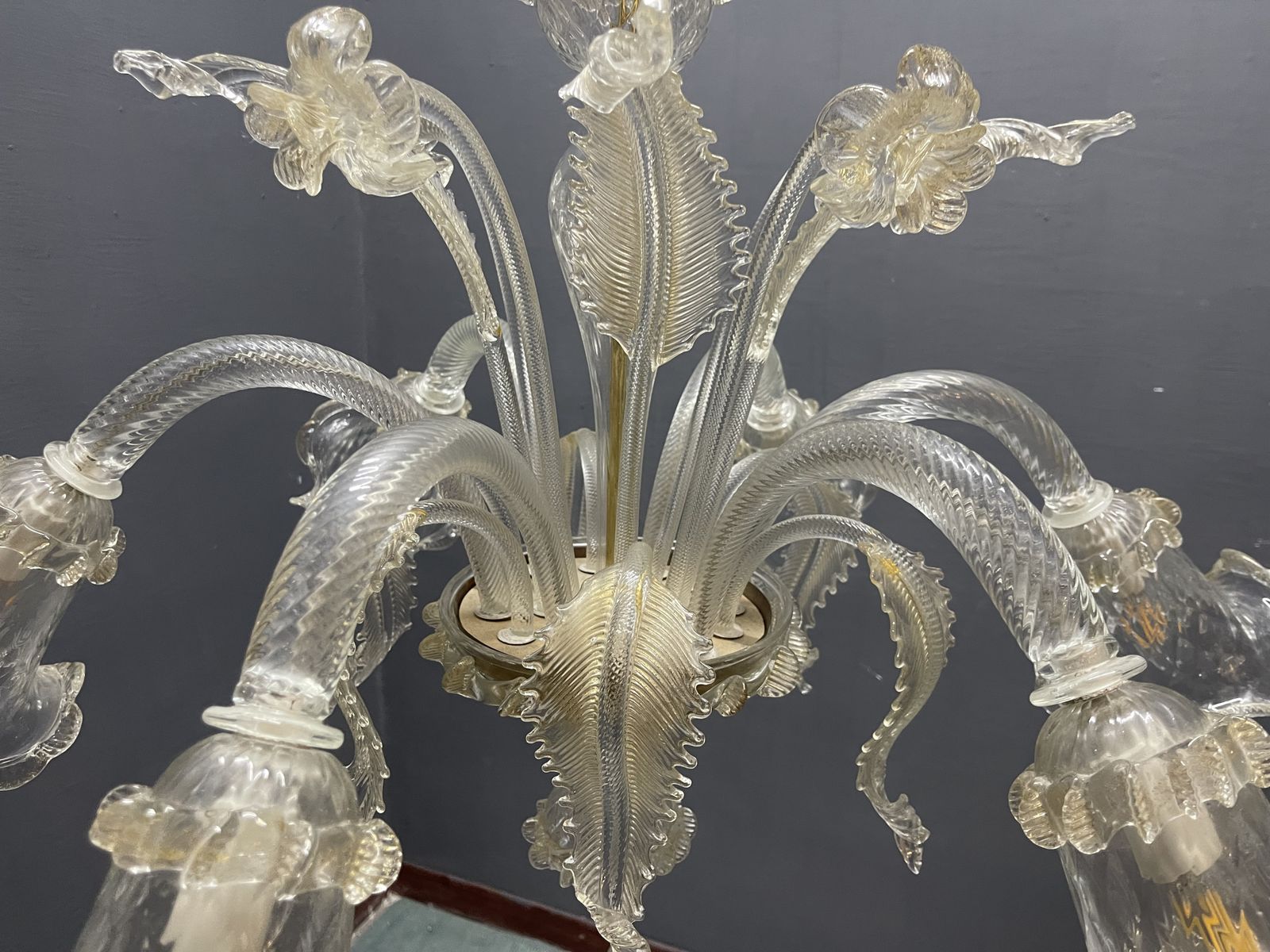 Large Venetian Murano Glass Chandeliers Set Of 2 photo buy