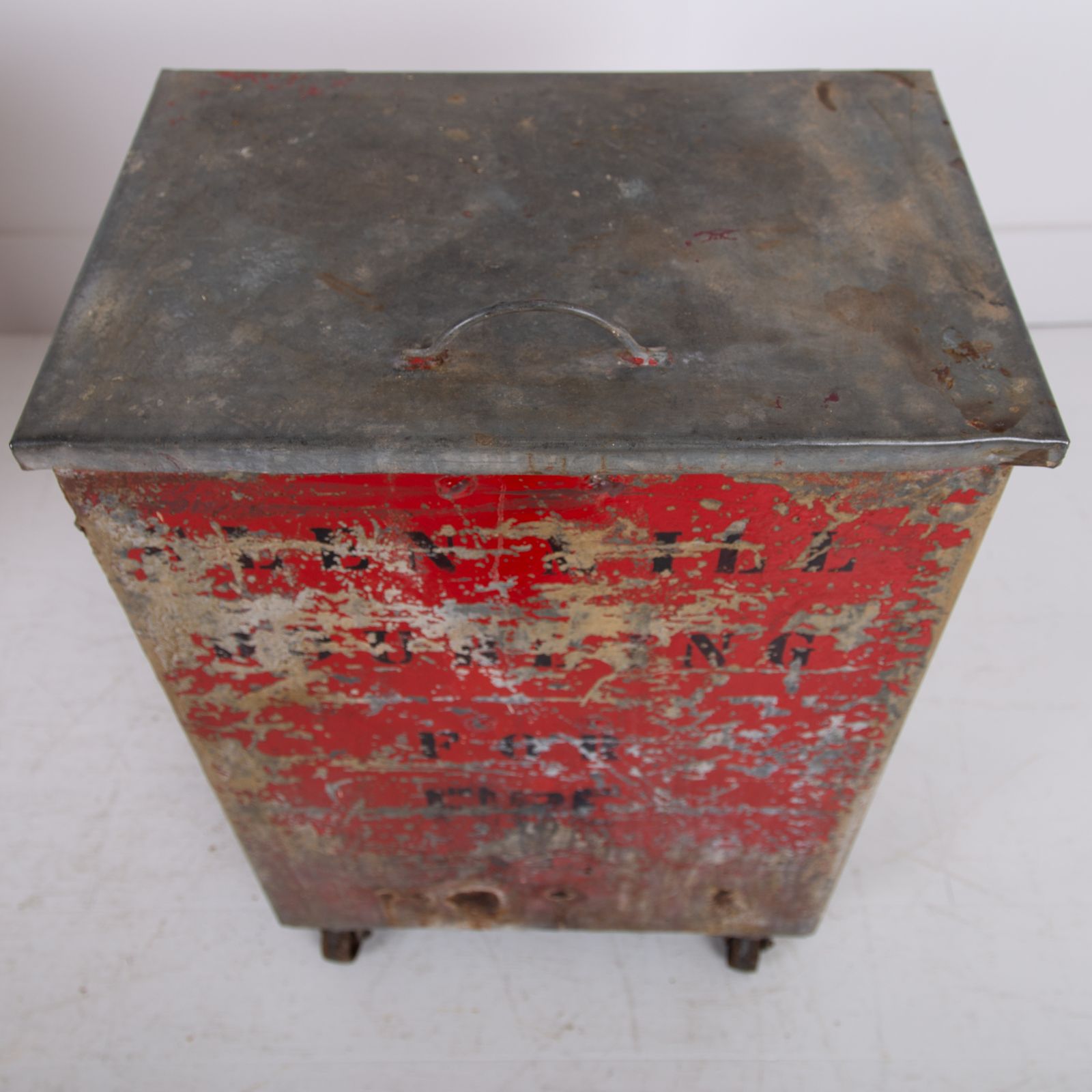 Vintage Fire Bin On Wheels From Richard Arkwright Masson Mills photo vintage