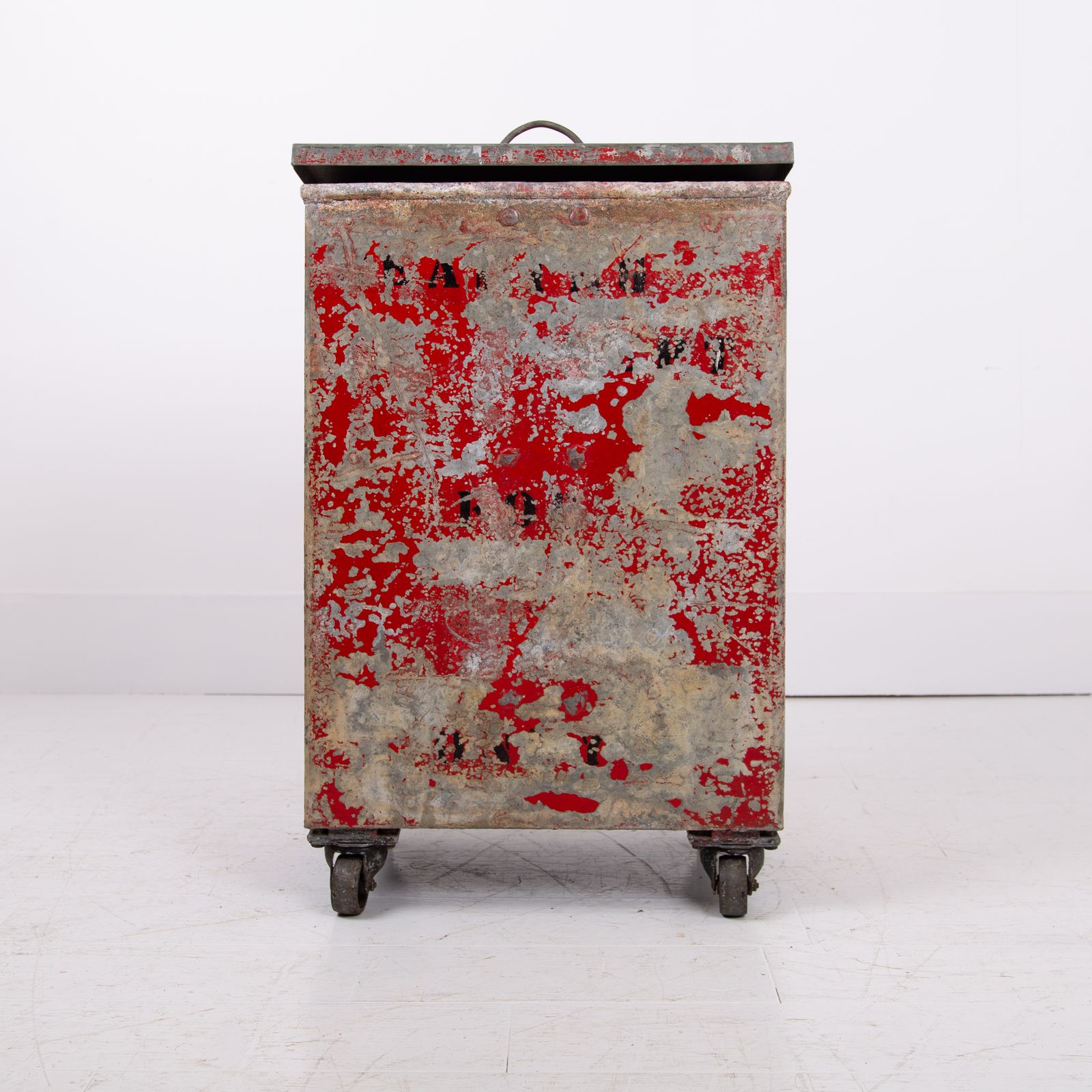 535.0 Vintage Fire Bin On Wheels From Richard Arkwright Masson Mills photo