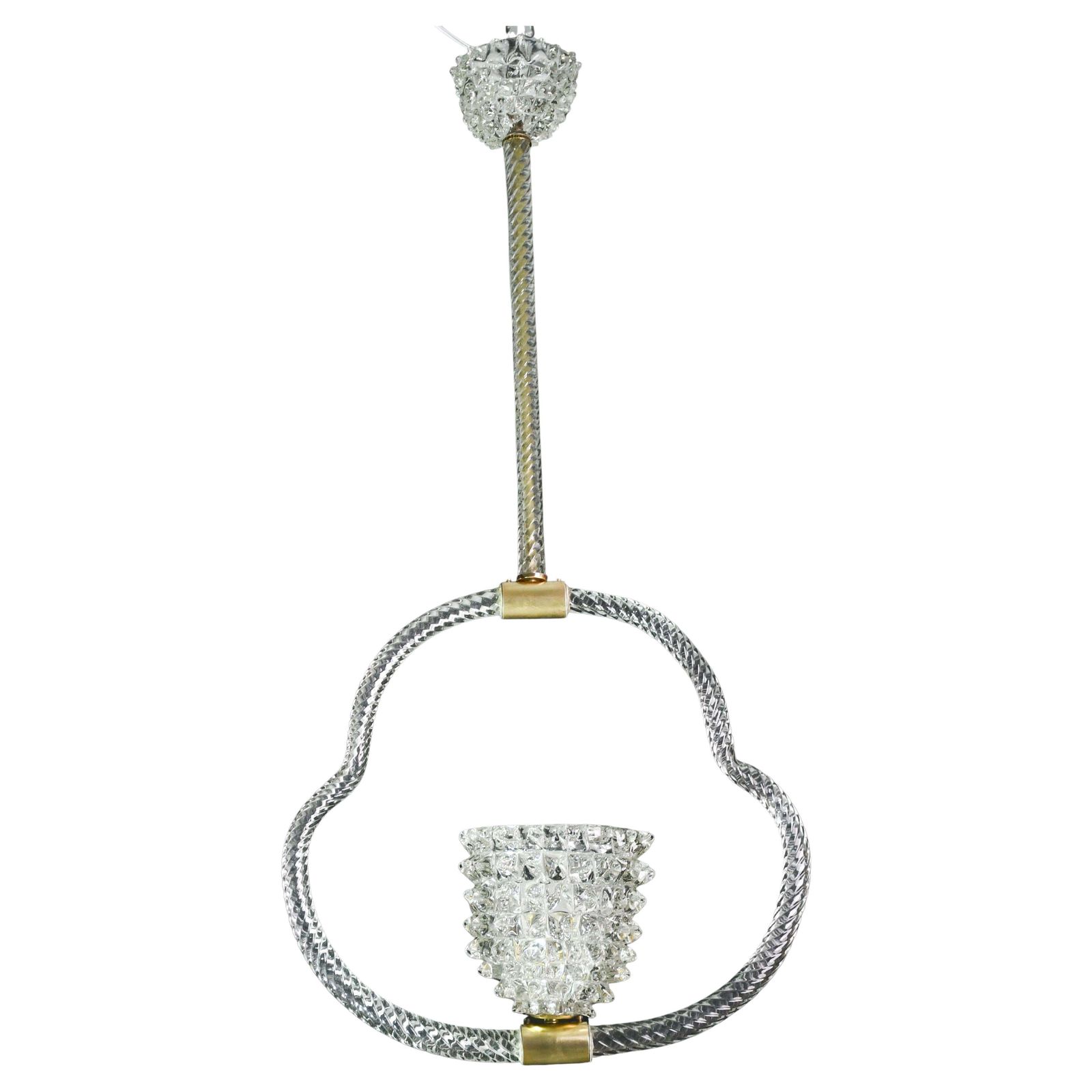 Extraordinary Clear Rostrato Murano Glass Chandelier By Barovier & Toso, 1940s