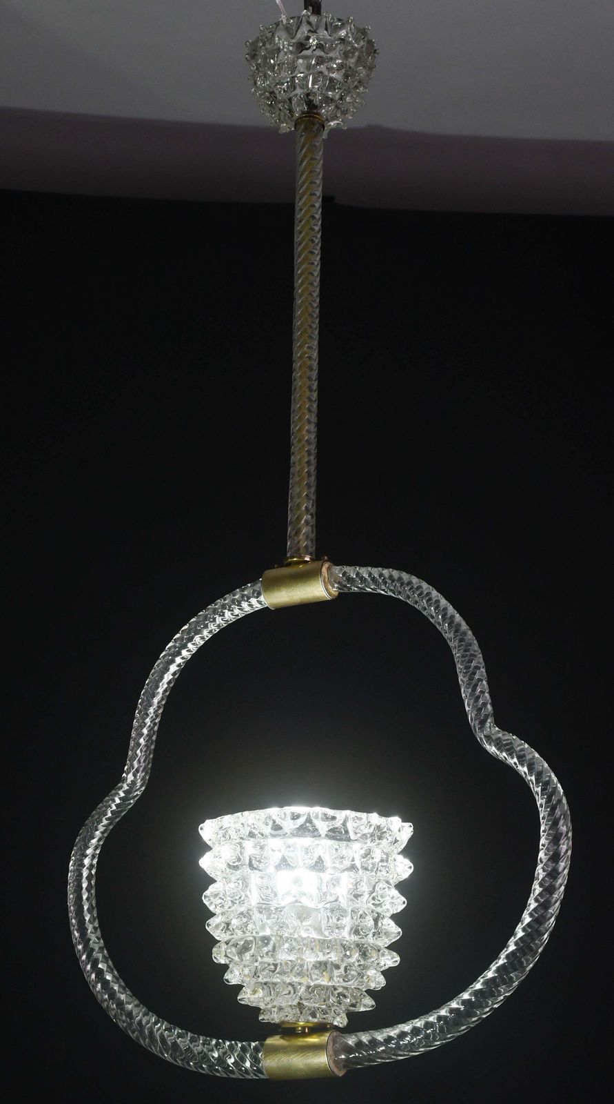 Extraordinary Clear Rostrato Murano Glass Chandelier By Barovier & Toso, 1940s photo furniture