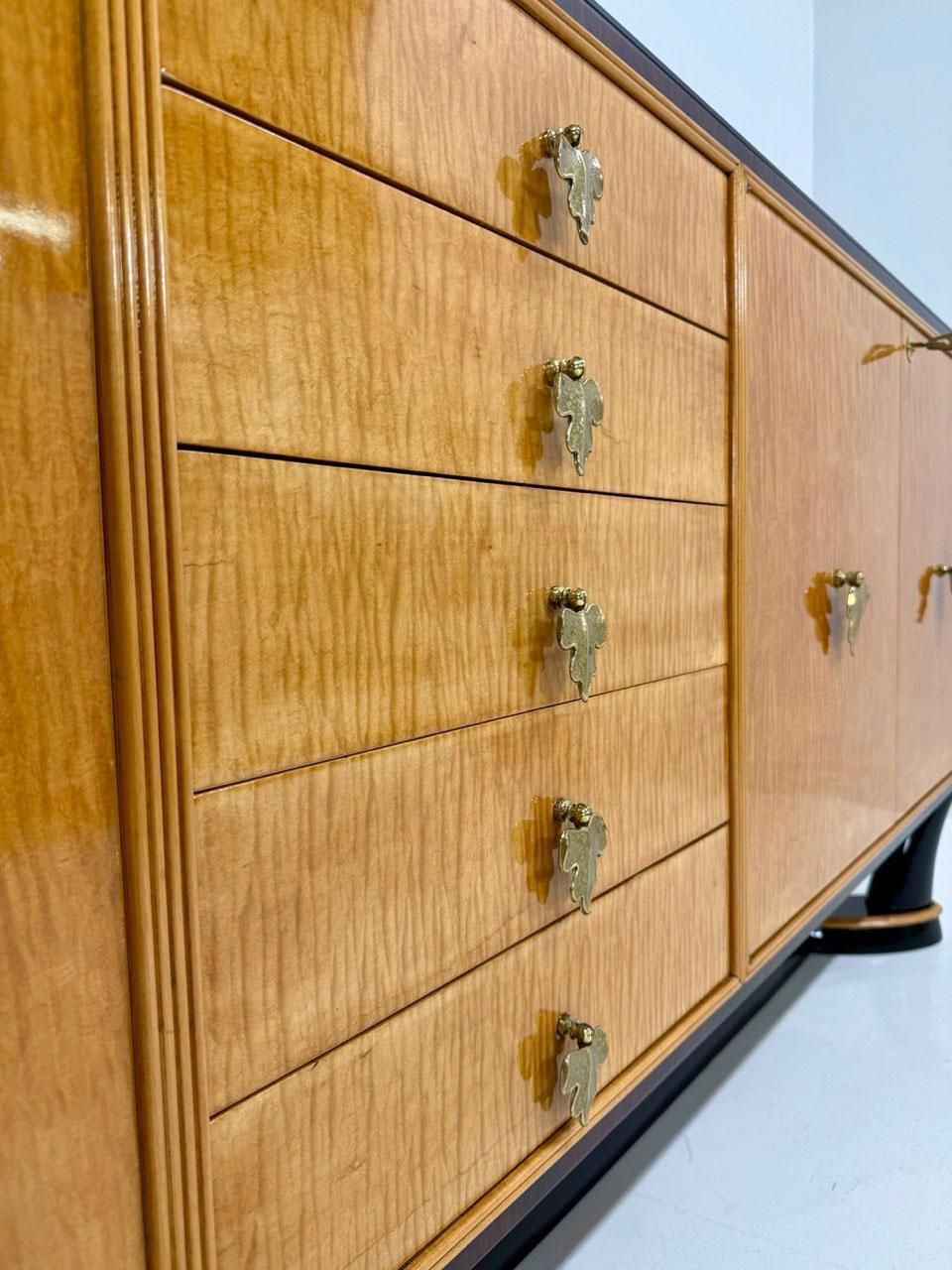 photo furniture Italian Art Deco Sideboard Attributed To Osvaldo Borsani In Maple, Late 1940s