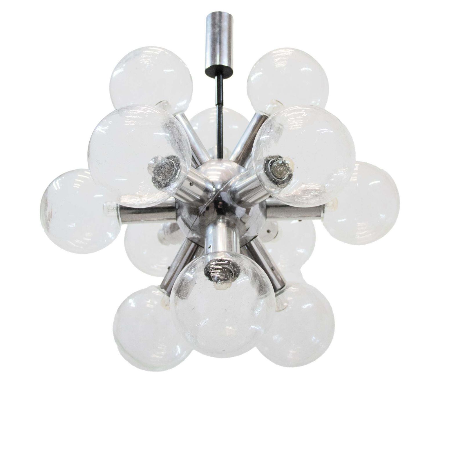 1970 Austria Kalmar Sputnik Chandelier Glass Balls & Chrome 'Rs 12' photo furniture