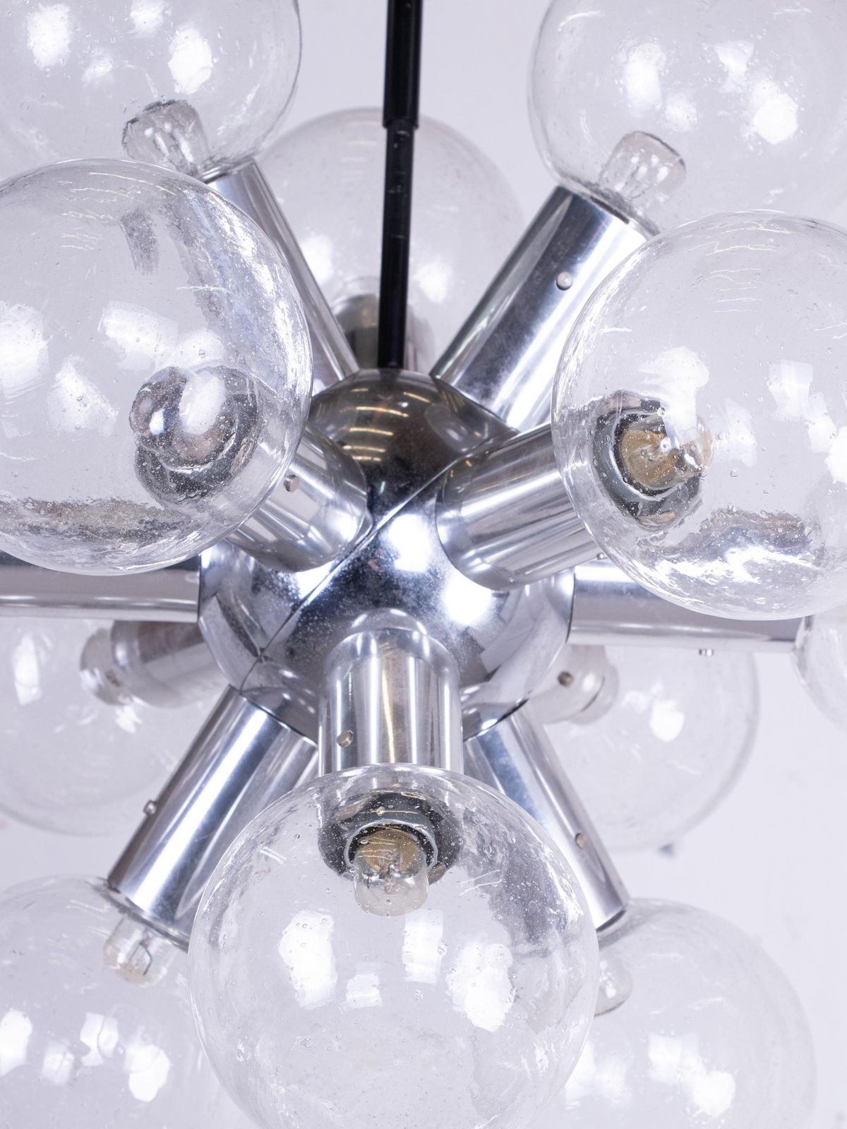 1970 Austria Kalmar Sputnik Chandelier Glass Balls & Chrome 'Rs 12' photo 2472.0