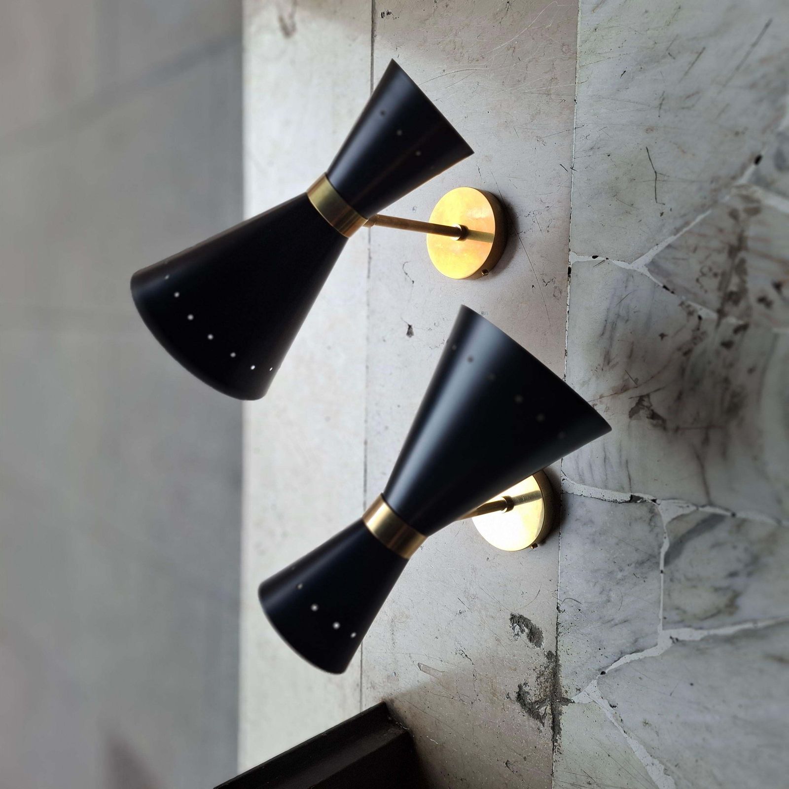 Stilnovo “Stile” Couple Sconces Brass Metal, 1960, Italy photo 1046.0