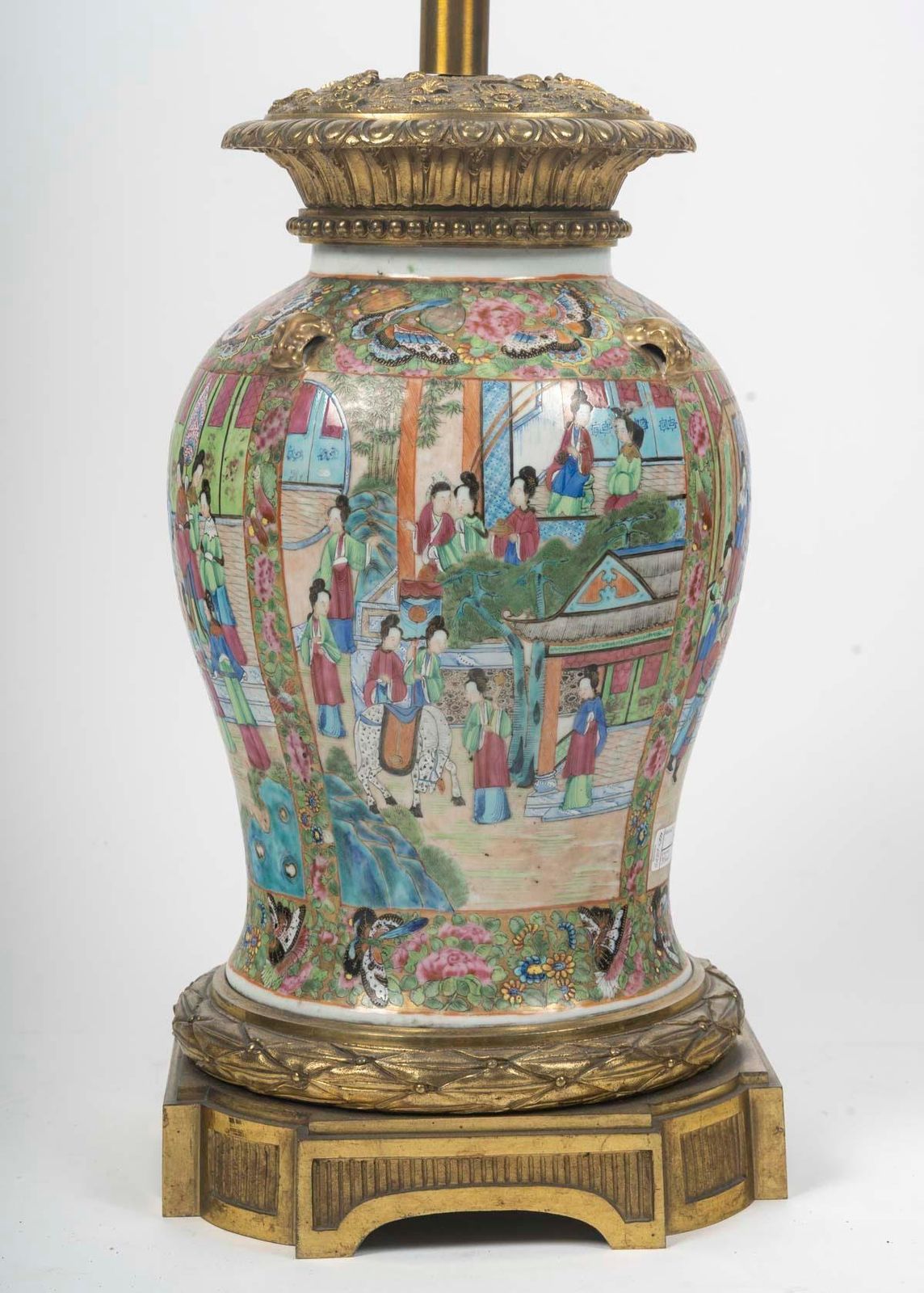Large Table Lamp In Satsuma Porcelain And Gilt Bronze, 19th Century. photo for sale