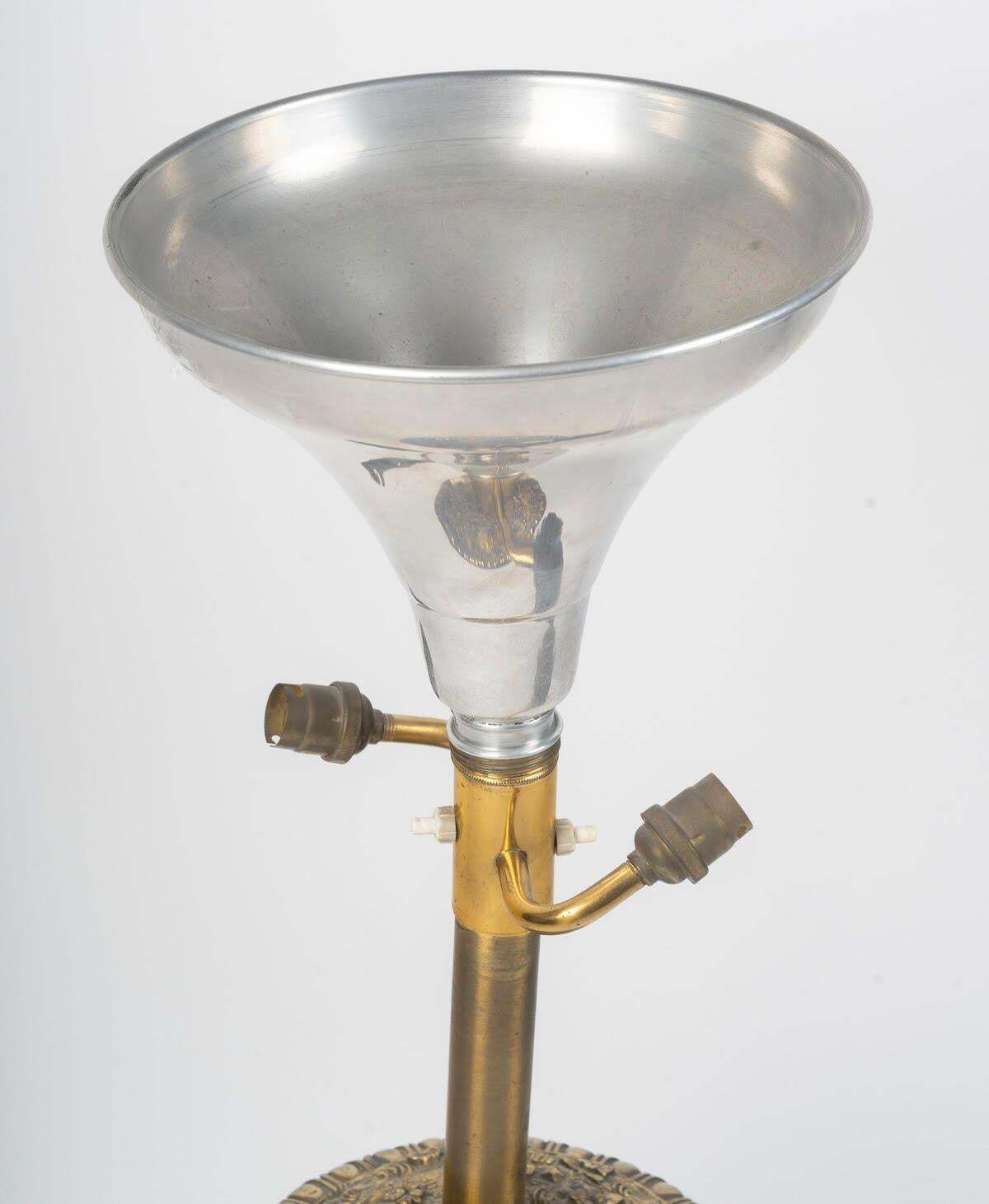 Large Table Lamp In Satsuma Porcelain And Gilt Bronze, 19th Century. photo Lighting