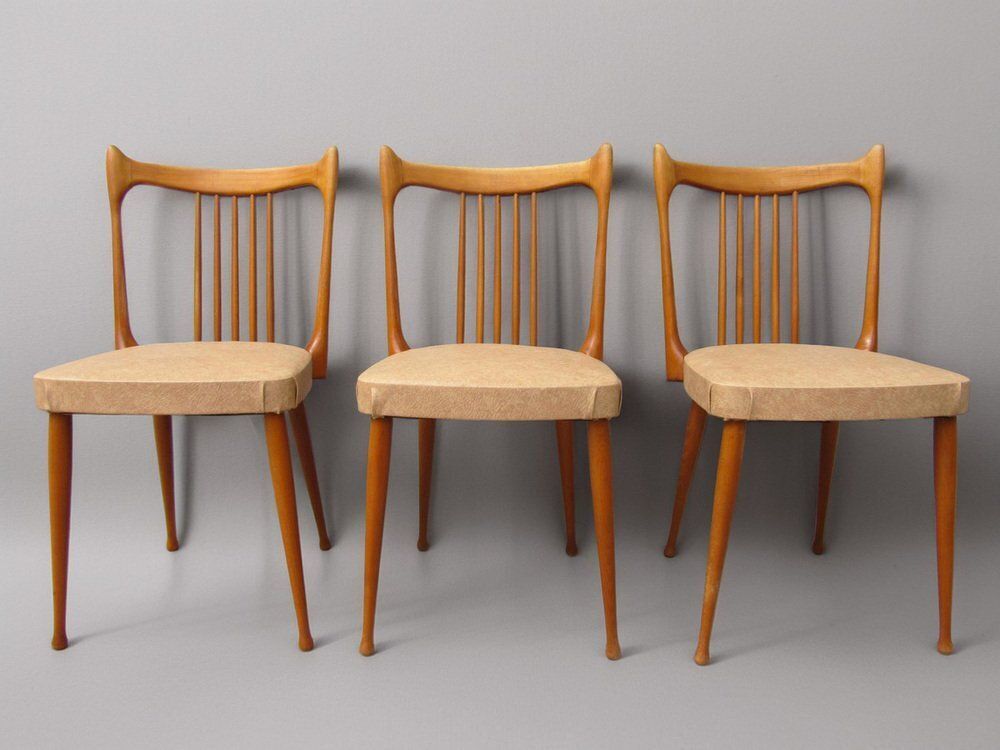 Mid Century Dutch Organic Chairs From Stevens, 1950s, Set Of 3 photo furniture