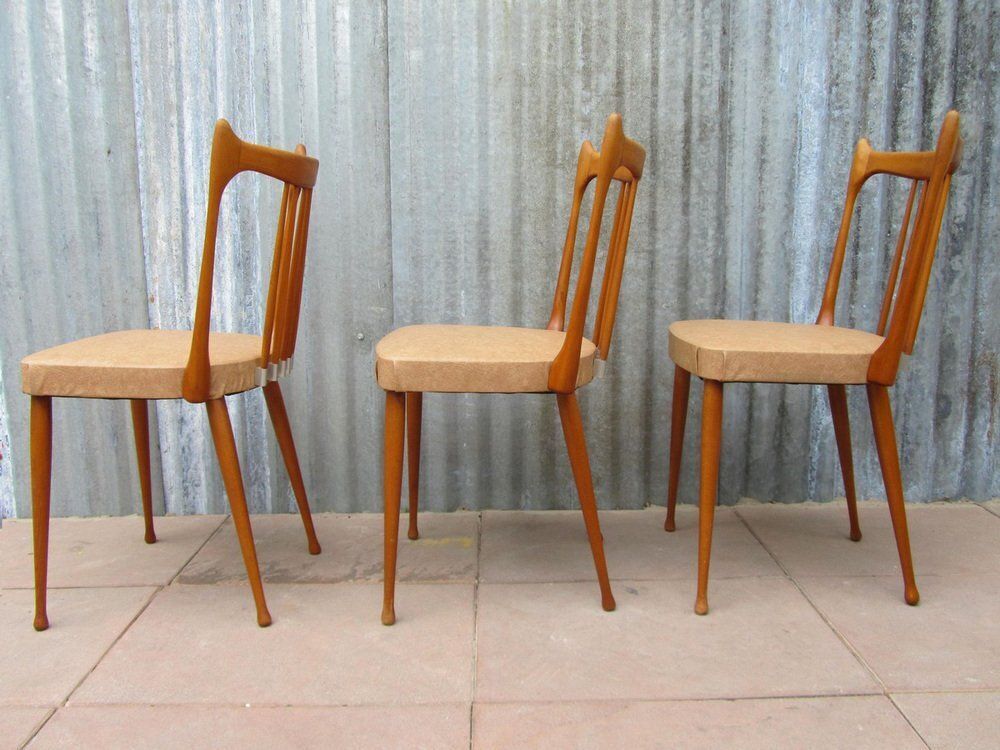 Mid Century Dutch Organic Chairs From Stevens, 1950s, Set Of 3 photo vinterior
