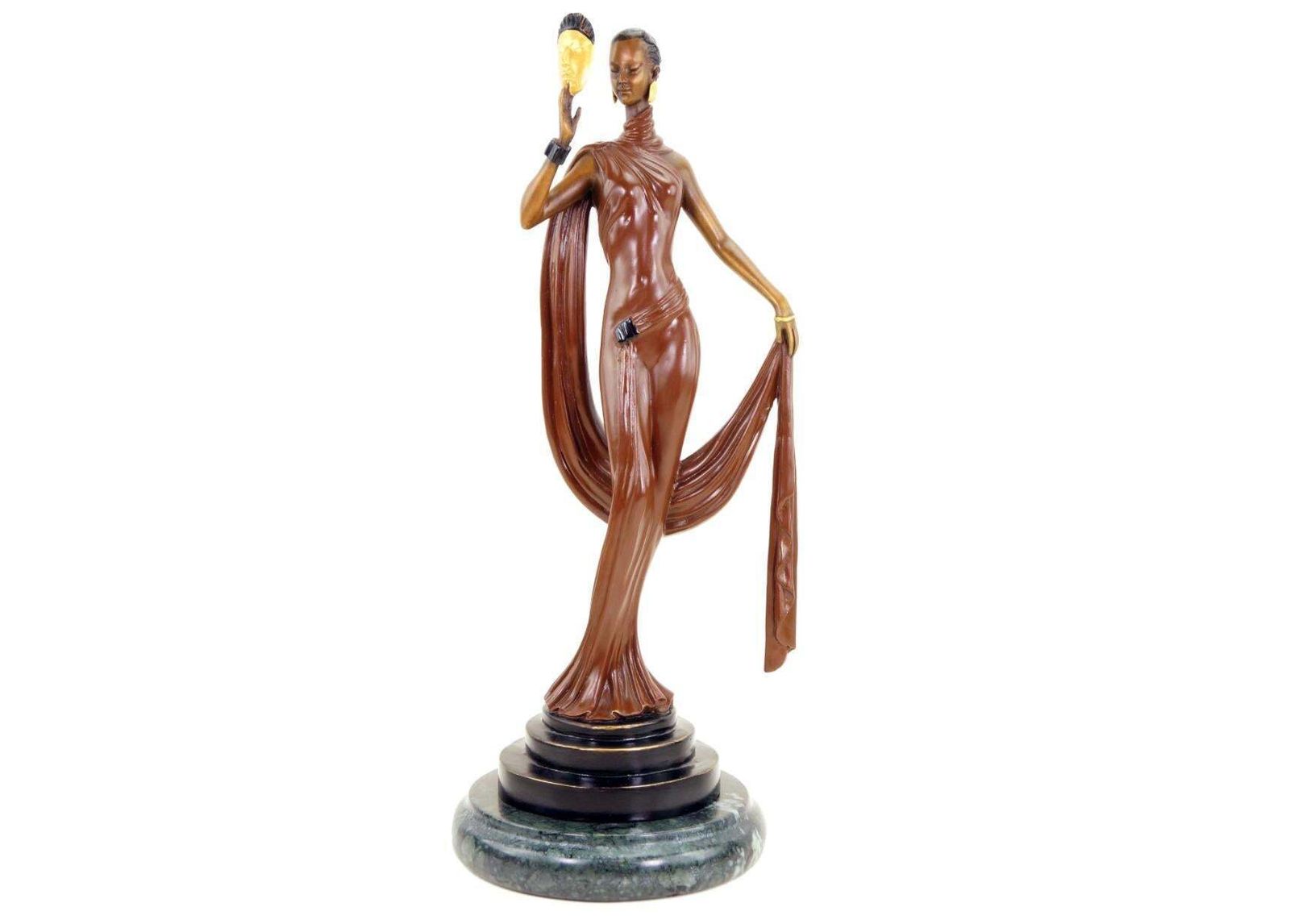 Sculpture Dancer With Mask In Bronze, Art Deco Style, 20th Century photo furniture