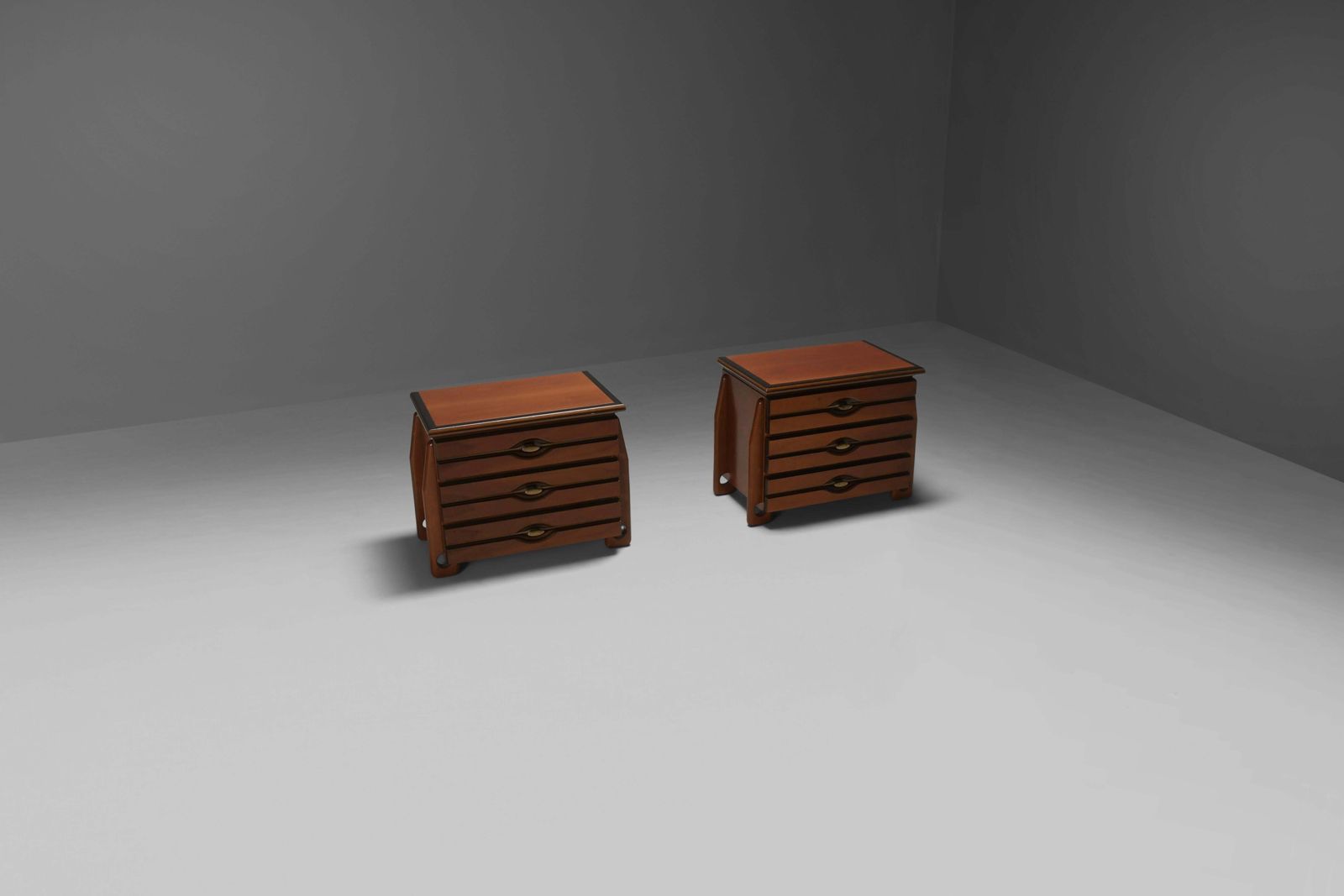 Set Of Walnut Cabinets / Chest Of Drawers By Mobil Girgi, Italy 1970s photo Furniture