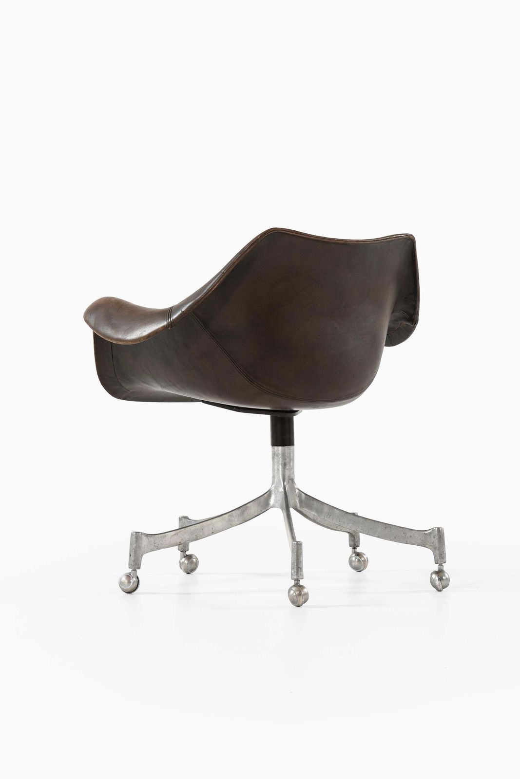 Office Chair In Aluminum And Leather By Jørgen Lund & Ole Larsen, 1960s photo 7336.0