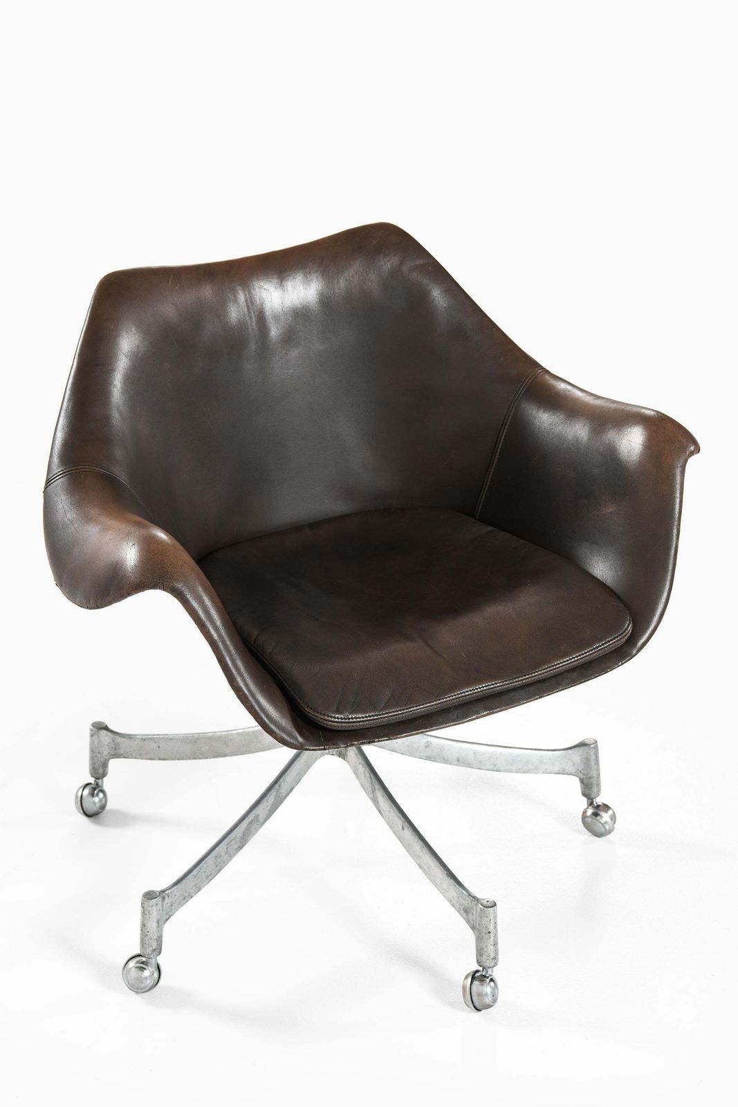 Office Chair In Aluminum And Leather By Jørgen Lund & Ole Larsen, 1960s photo buy