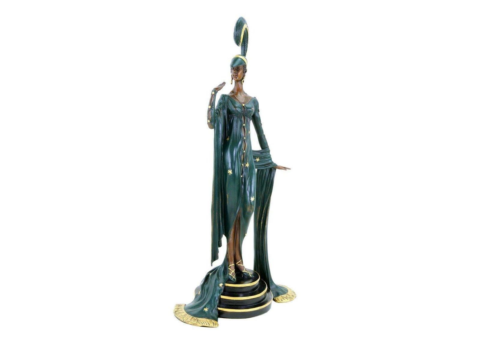 Art Sculpture Revue Dancer In Bronze, Art Deco Style, 20th Century photo