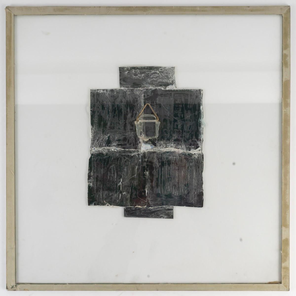 Contemporary Work, Under Glass, Painting And Collage, Xxth Century. photo vintage