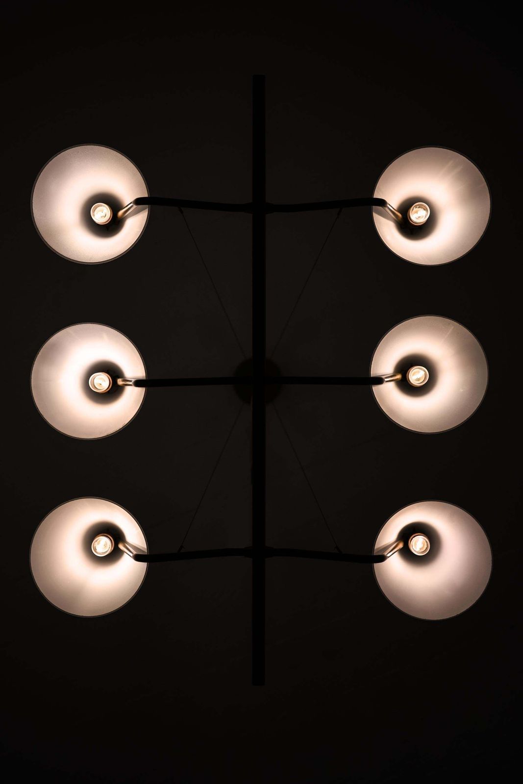 Ceiling Lamp In Brass, Teak And Opaline Glass By Svend Aage Holm Sørensen, 1950s photo vinterior