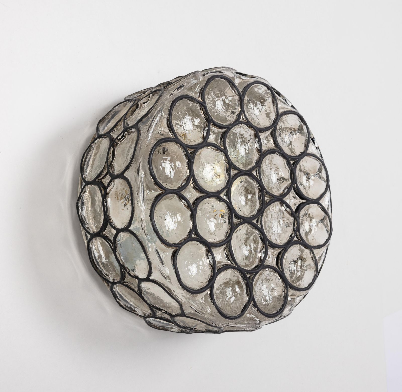 1 Of 5 Iron And Glass Wall Or Ceiling Lights By Limburg, Germany, 1960s photo for sale
