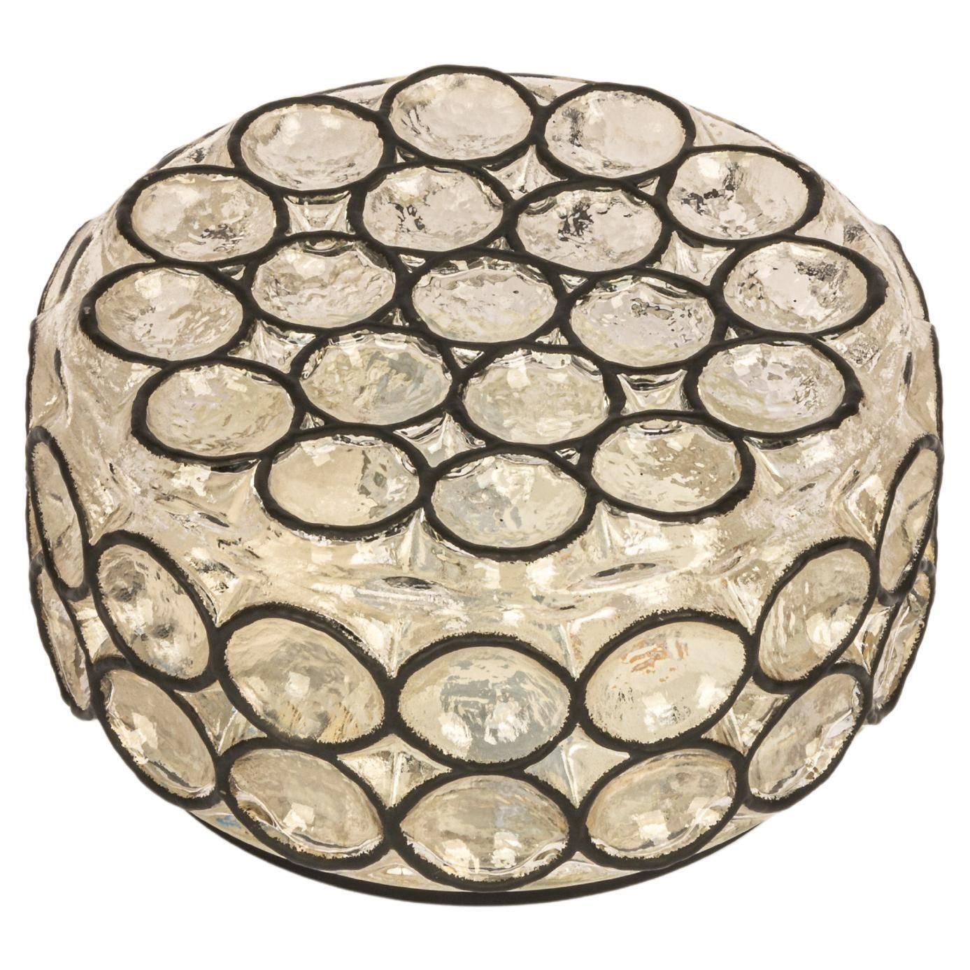 1 Of 5 Iron And Glass Wall Or Ceiling Lights By Limburg, Germany, 1960s photo vintage