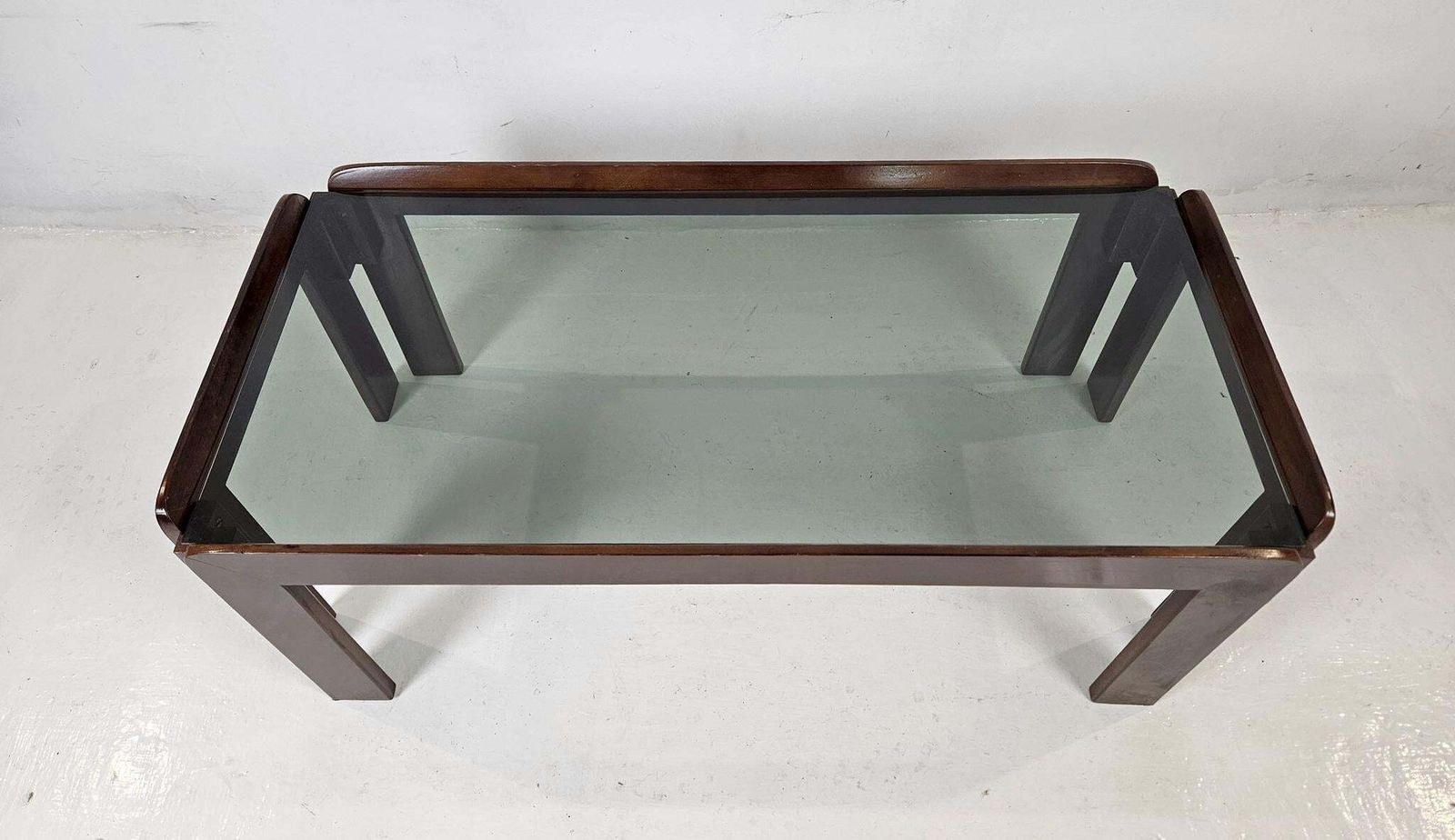 Midcentury Coffee Table By Afra & Tobia Scarpa, Solid Wood & Glass photo Furniture