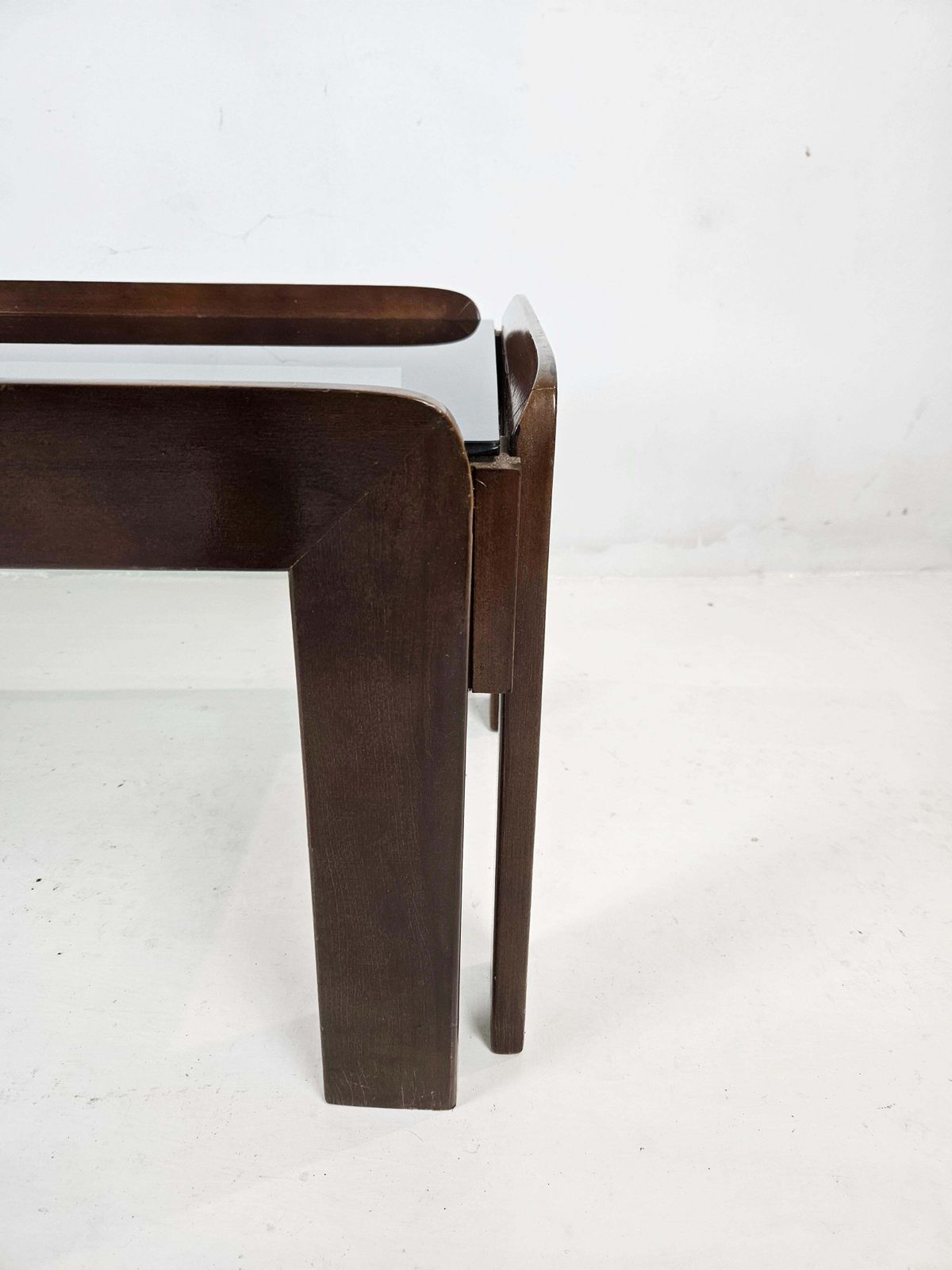 Midcentury Coffee Table By Afra & Tobia Scarpa, Solid Wood & Glass photo 1906.0