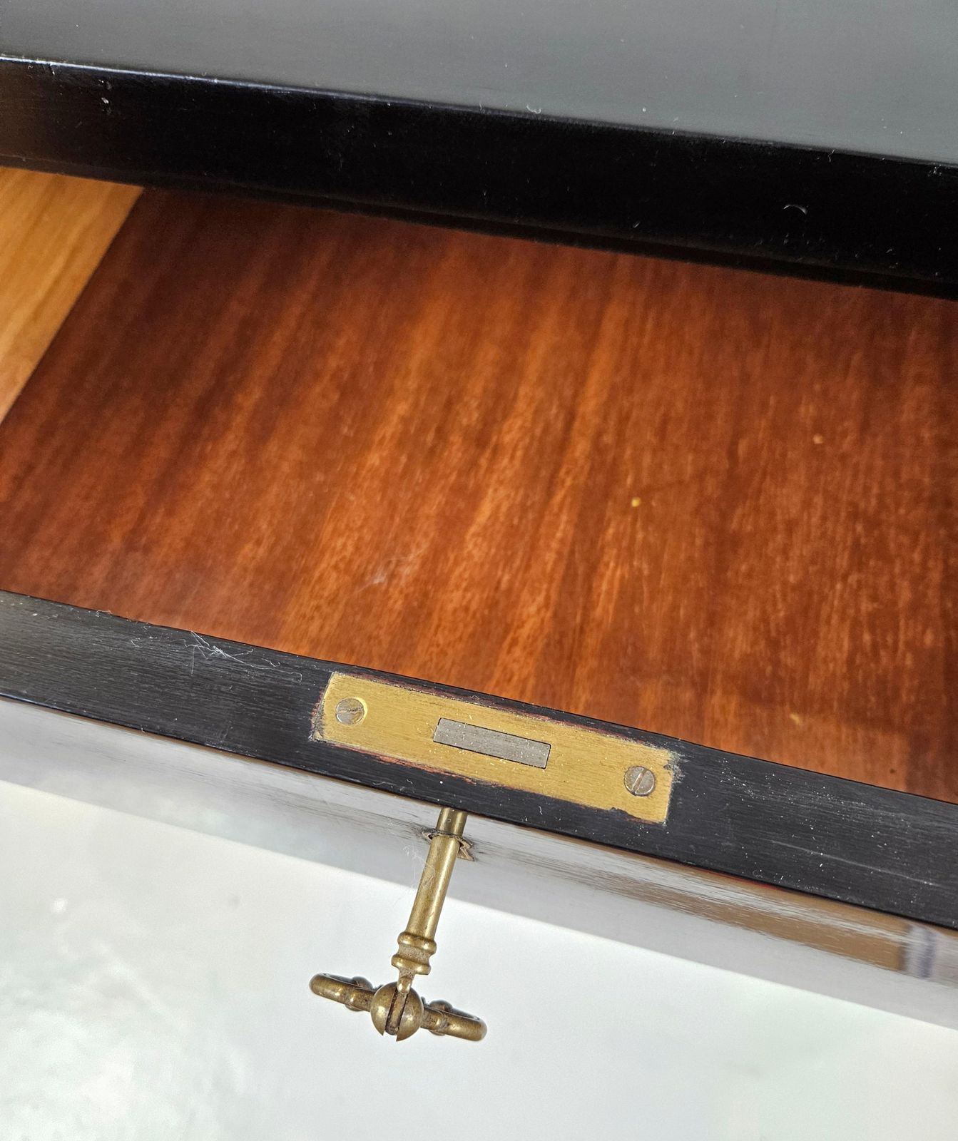 Mid Century Modern Desk, Beech & Walnut With Yellow Glass Top, 1950s photo Furniture