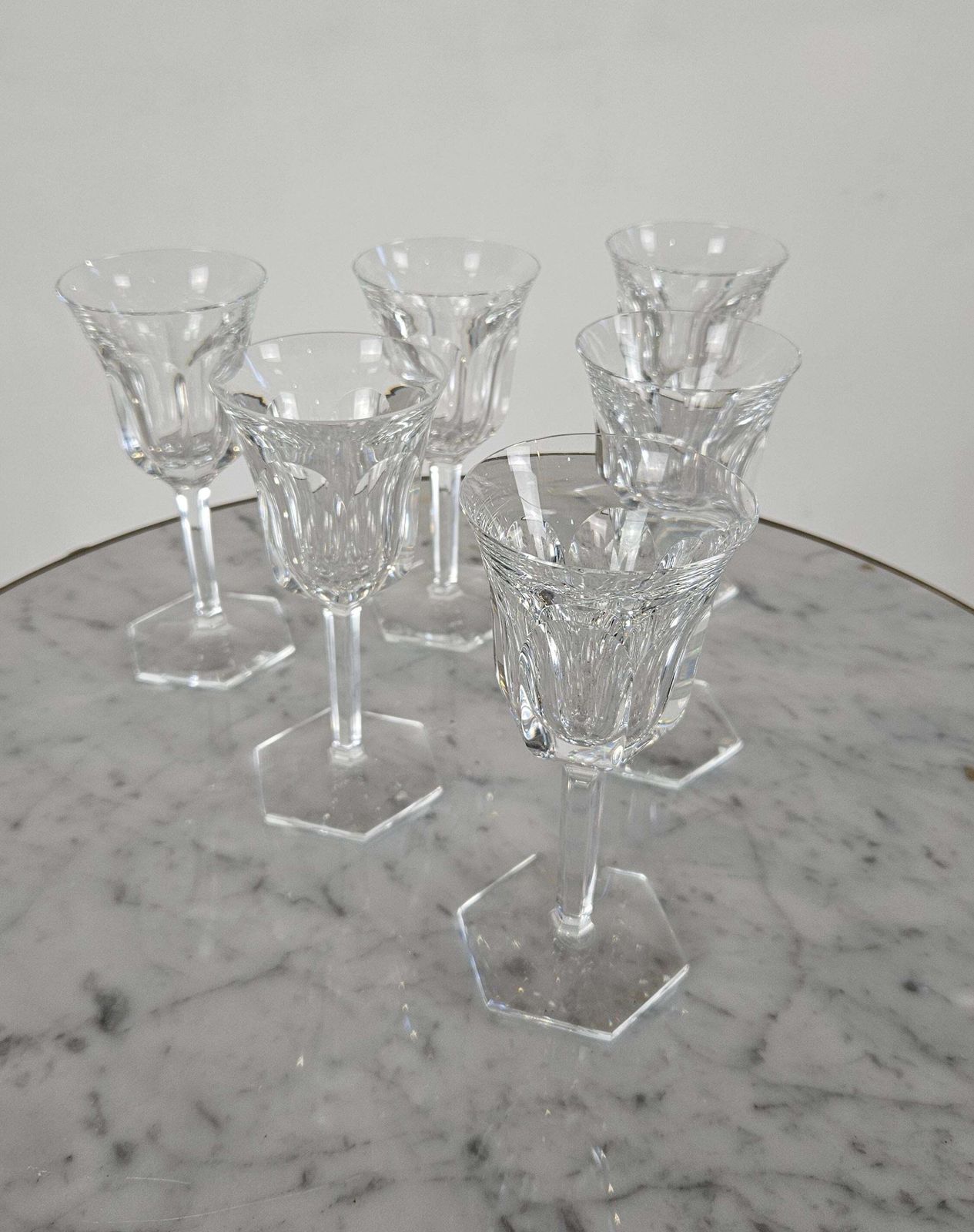 Baccarat Harcourt 1841 Champagne Flutes Set Of Six, Crystal, France photo for sale