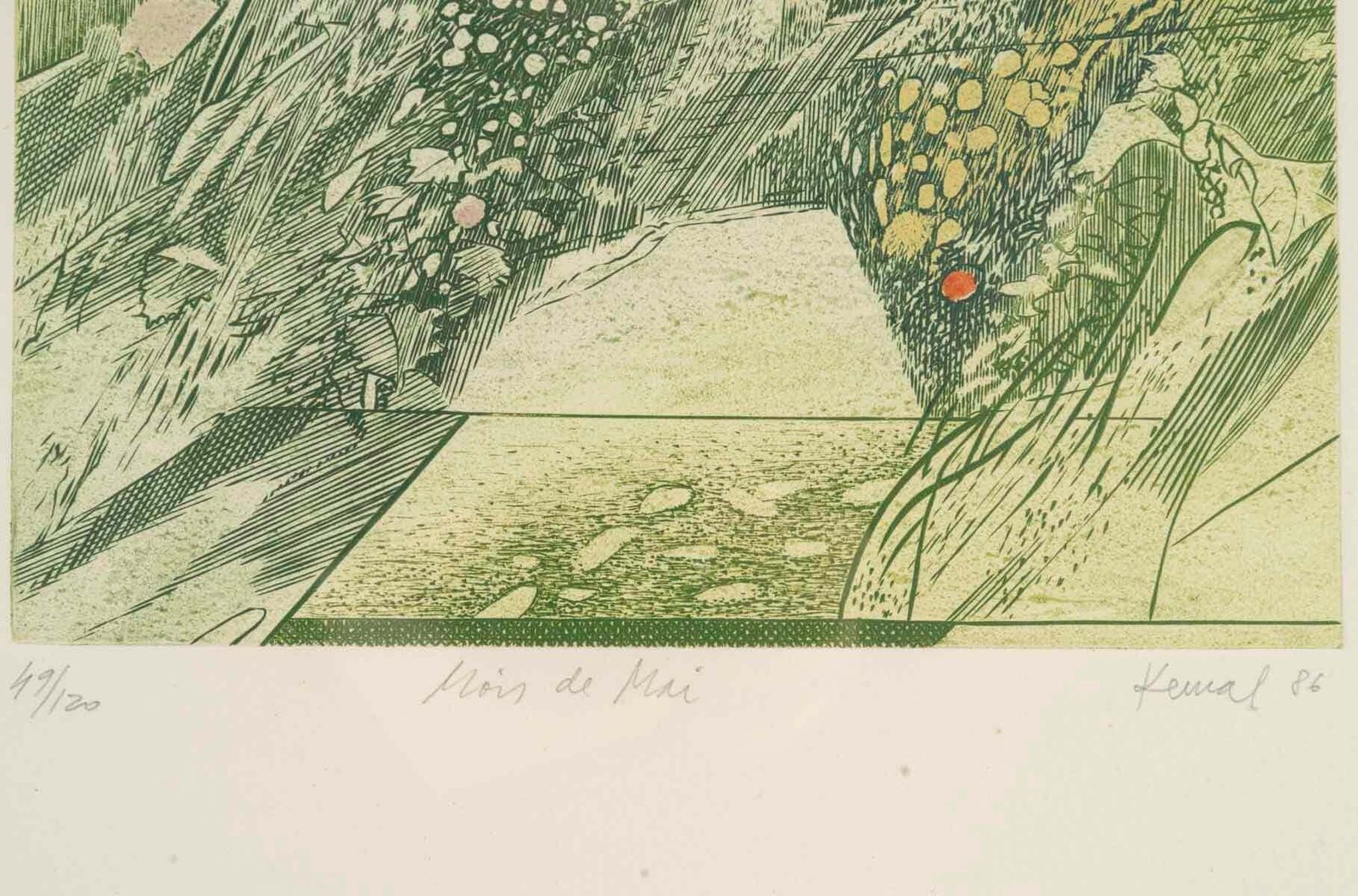 Lithograph By Kemal, 1986, On The Month Of May. photo vinterior