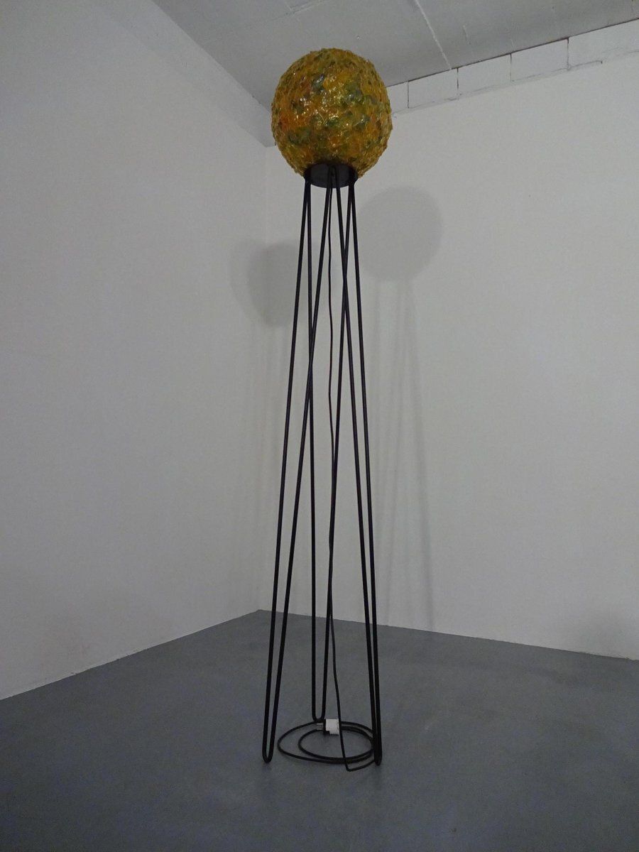 Large Italian Fiberglass Floor Lamp, 1960s photo for sale