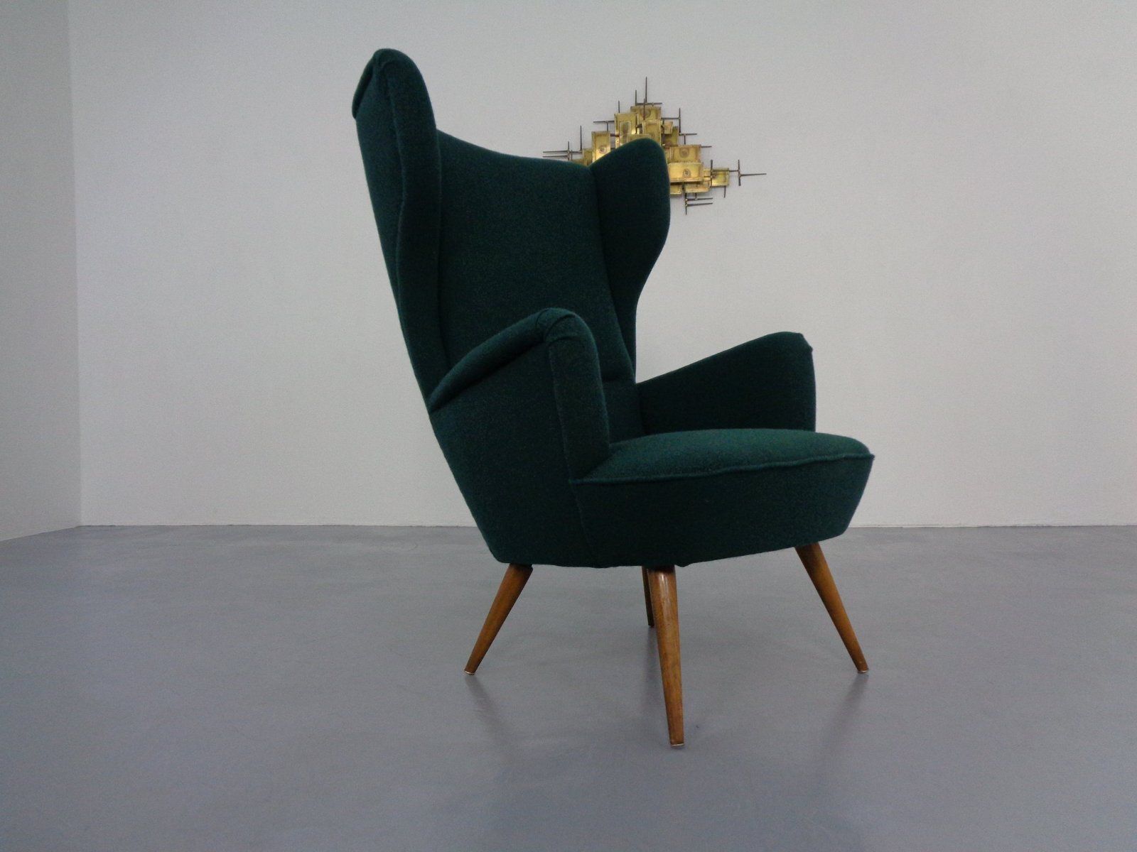 French Wingback Chair With Kvadrat Tonica Upholstery, 1950s